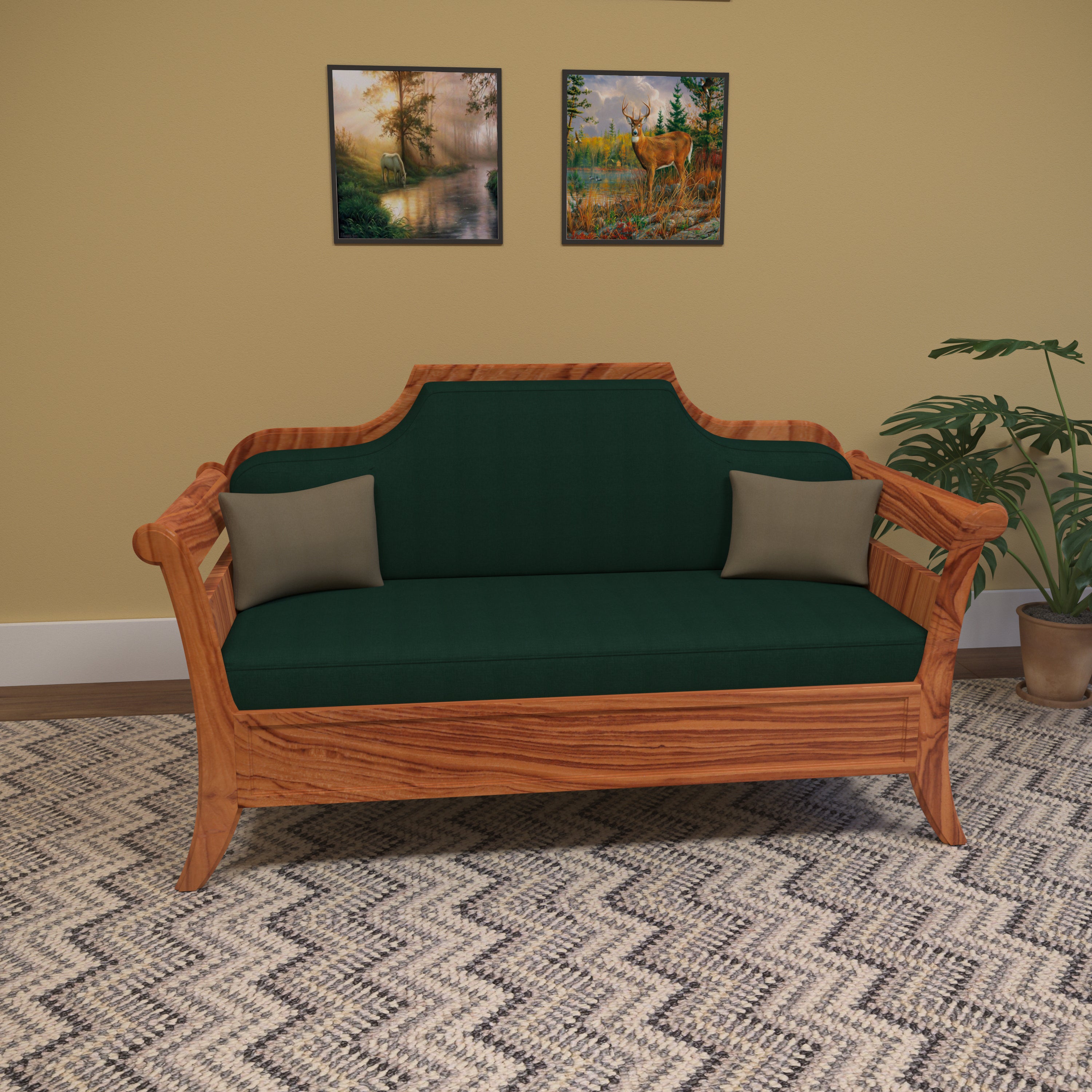 HighTable Solid teak natural polish 2 Seater Sofa Sofa