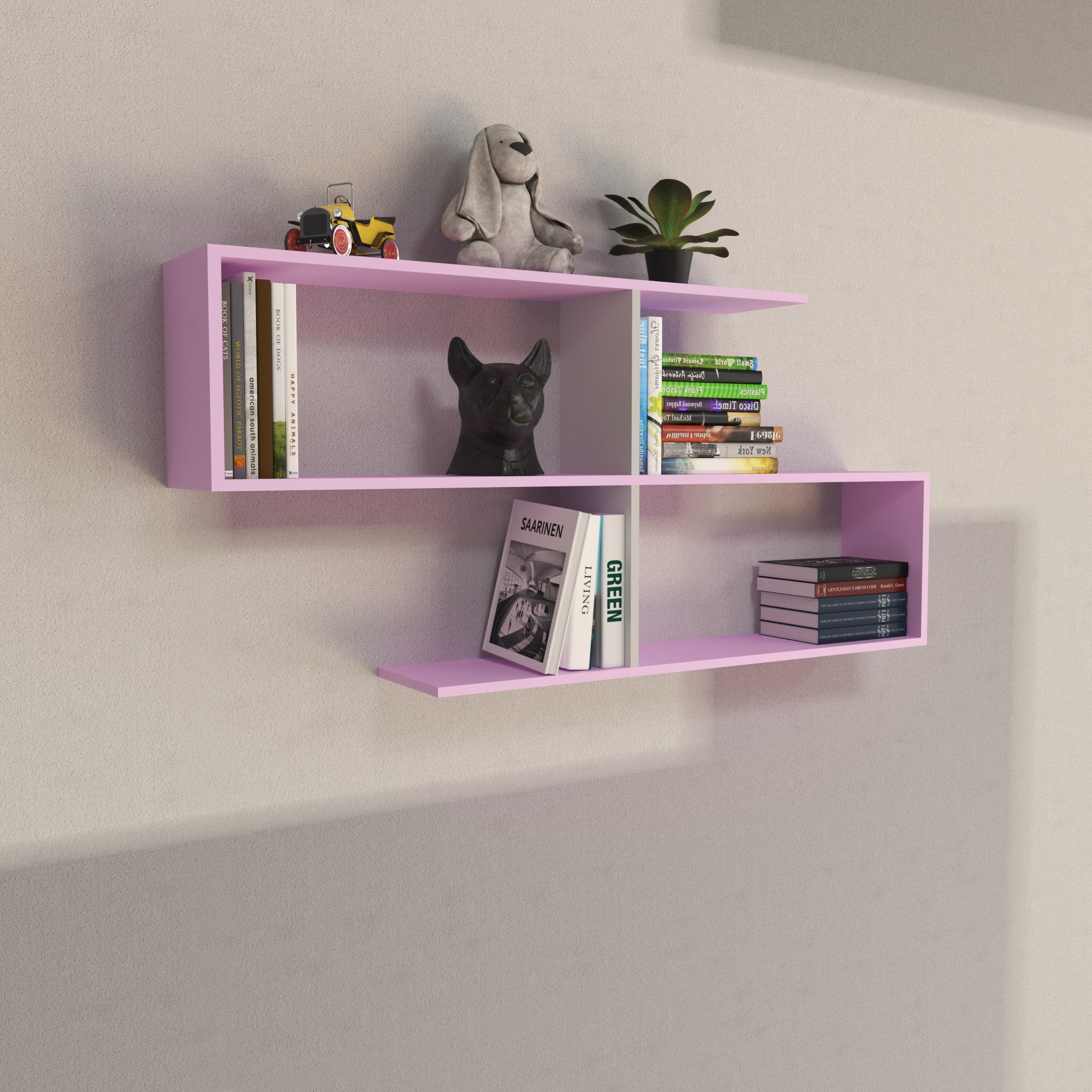 S-Shaped Wall Shelf - Modern Floating Display Unit Wall Rack