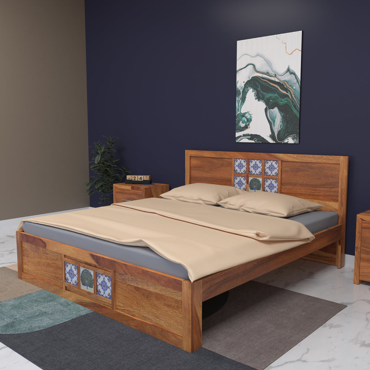 The Artisan's Royal Rest tile Bed (Without storage)