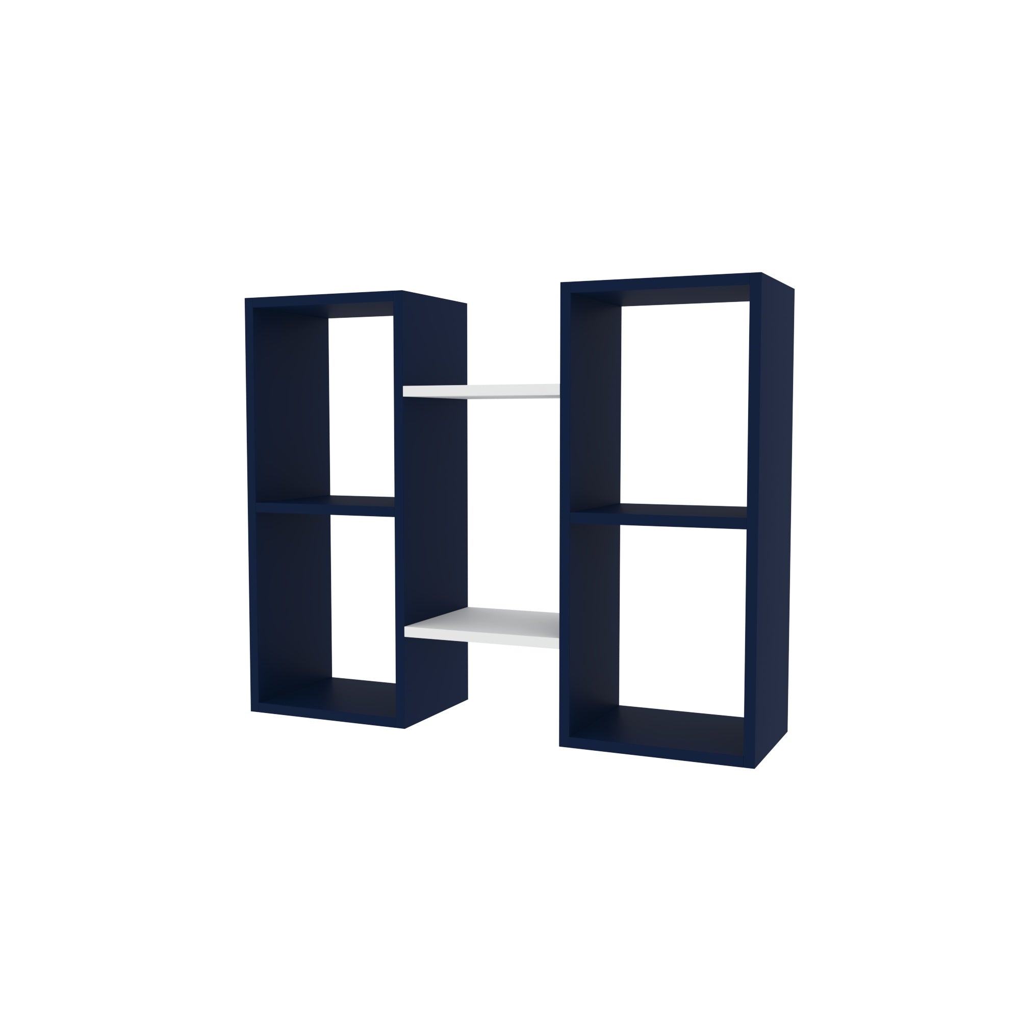 H-Shaped Wall Shelf - Two-Tone Modern Display Unit Wall Rack