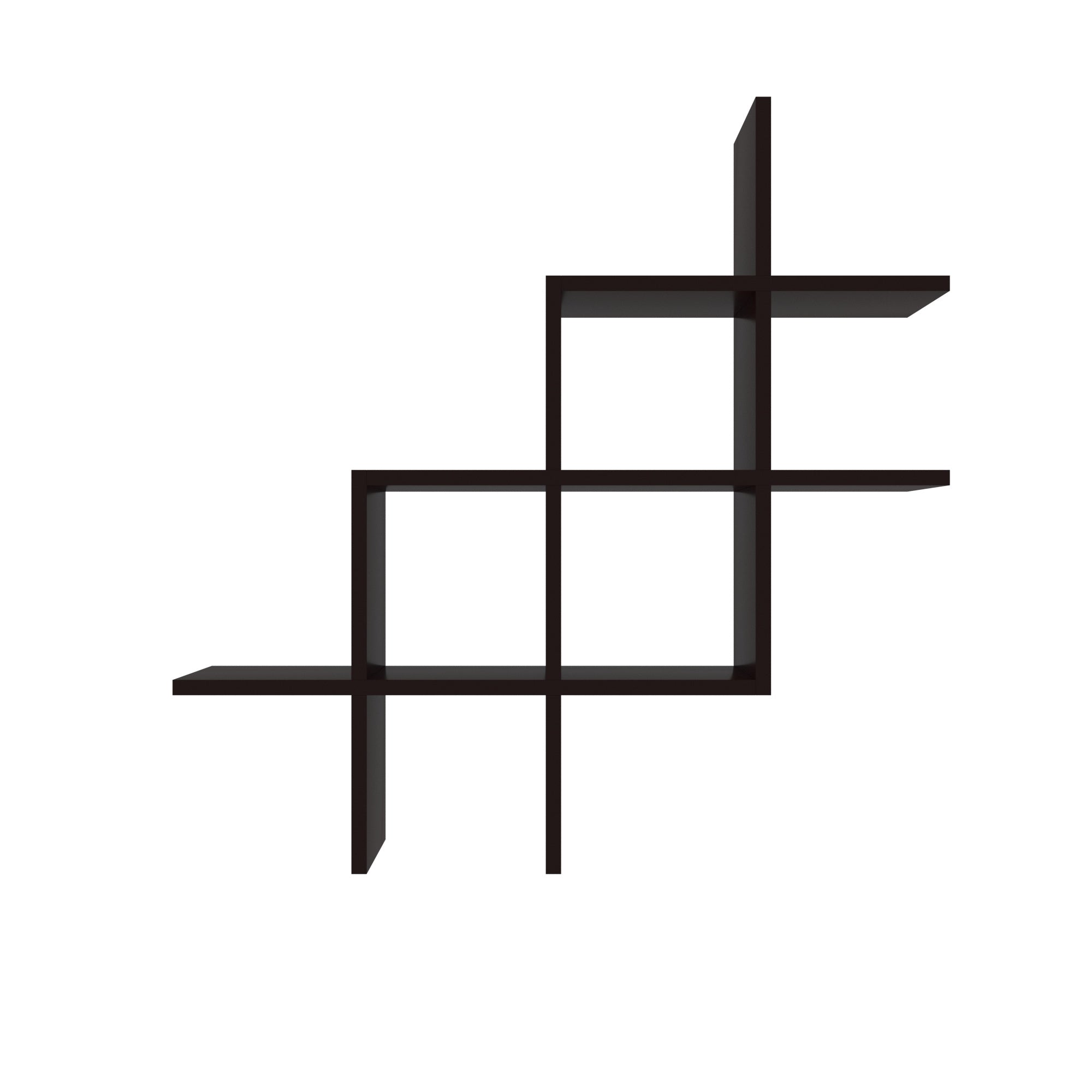 Asymmetric Wall Shelf - Contemporary Floating Display Unit Wall Rack