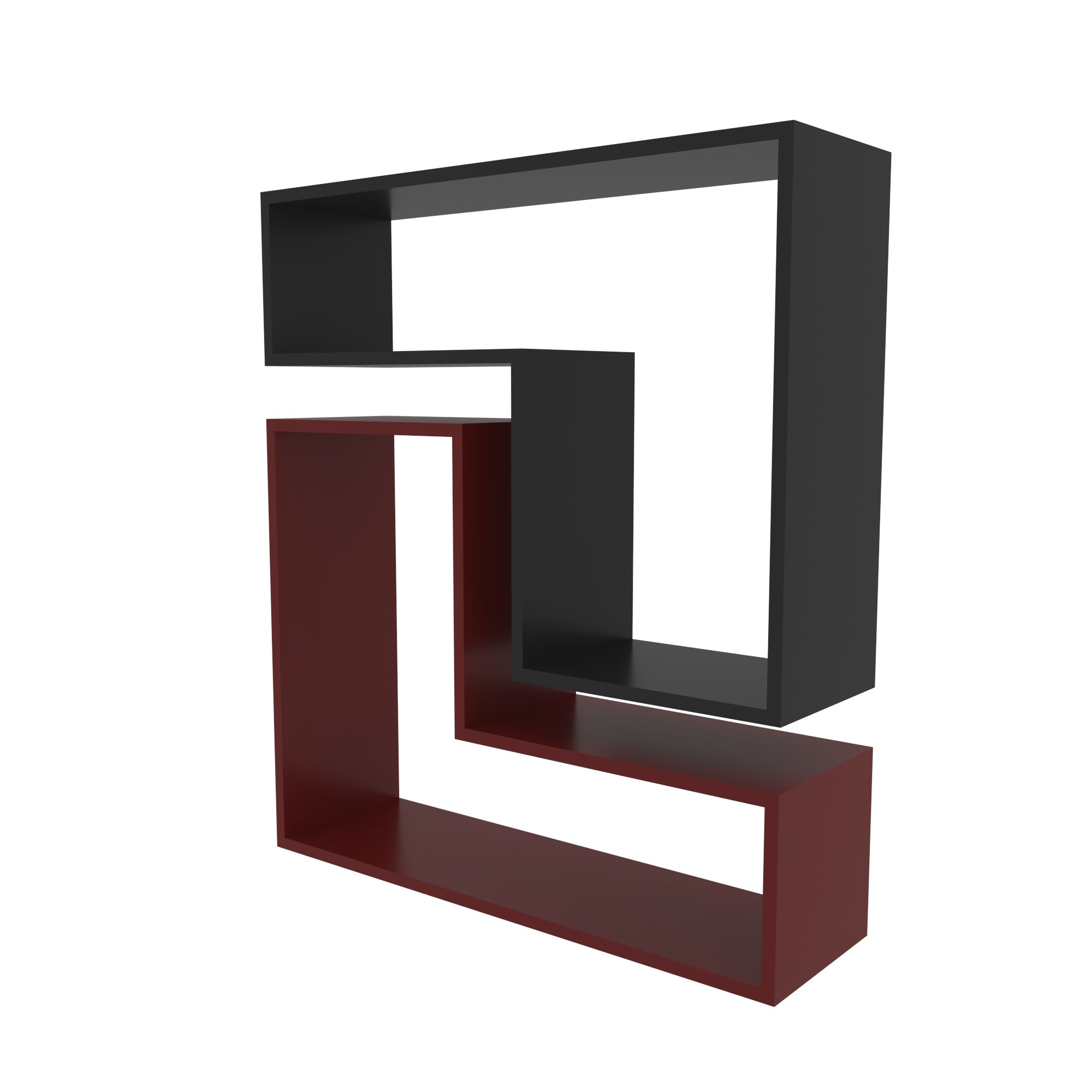 Interlocking Wall Shelf - Two-Tone Geometric Display Rack Wall Rack