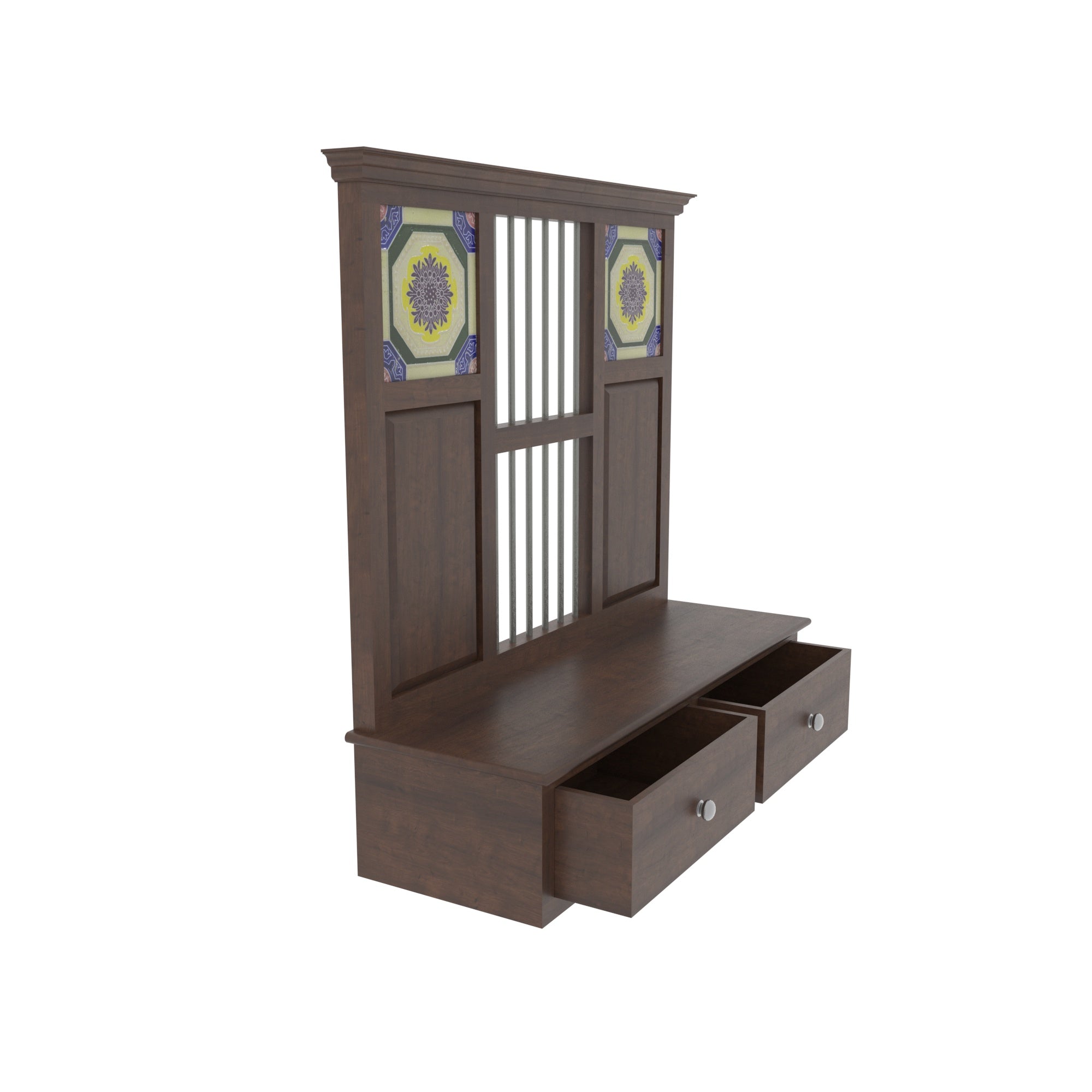 Traditional Panelled Wall Console Wall Rack
