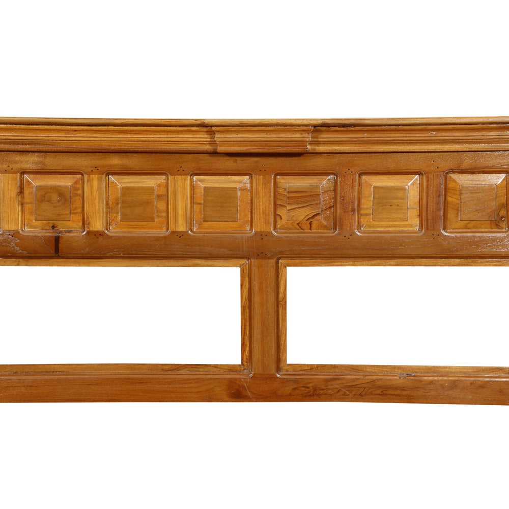 Solid Wood Bed in Light Brown Finish (Teak wood)
