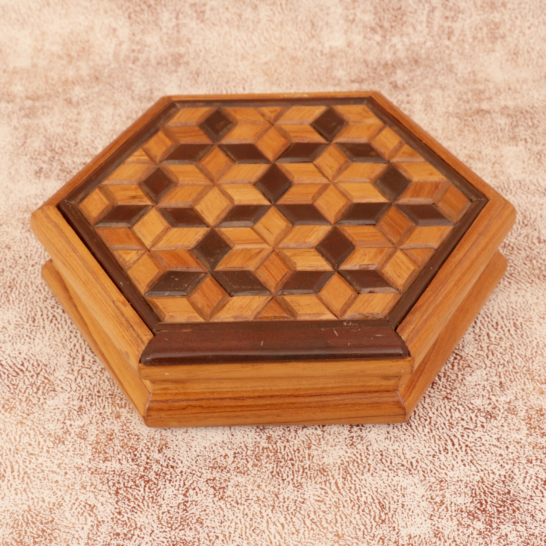 Hexagonal Inlay Box Wooden Box