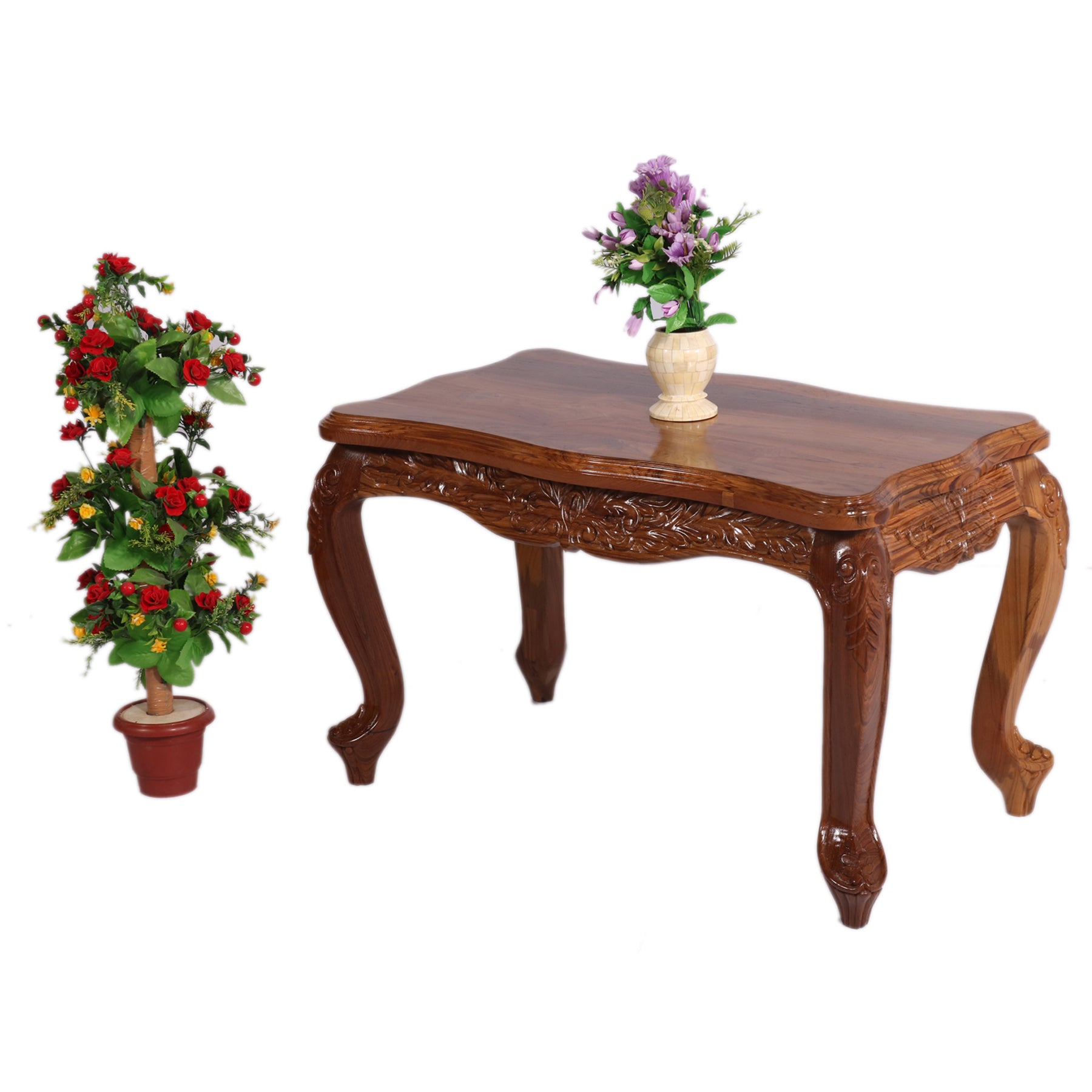 Antique American Finish Curved Legs Coffee Table Coffee Table