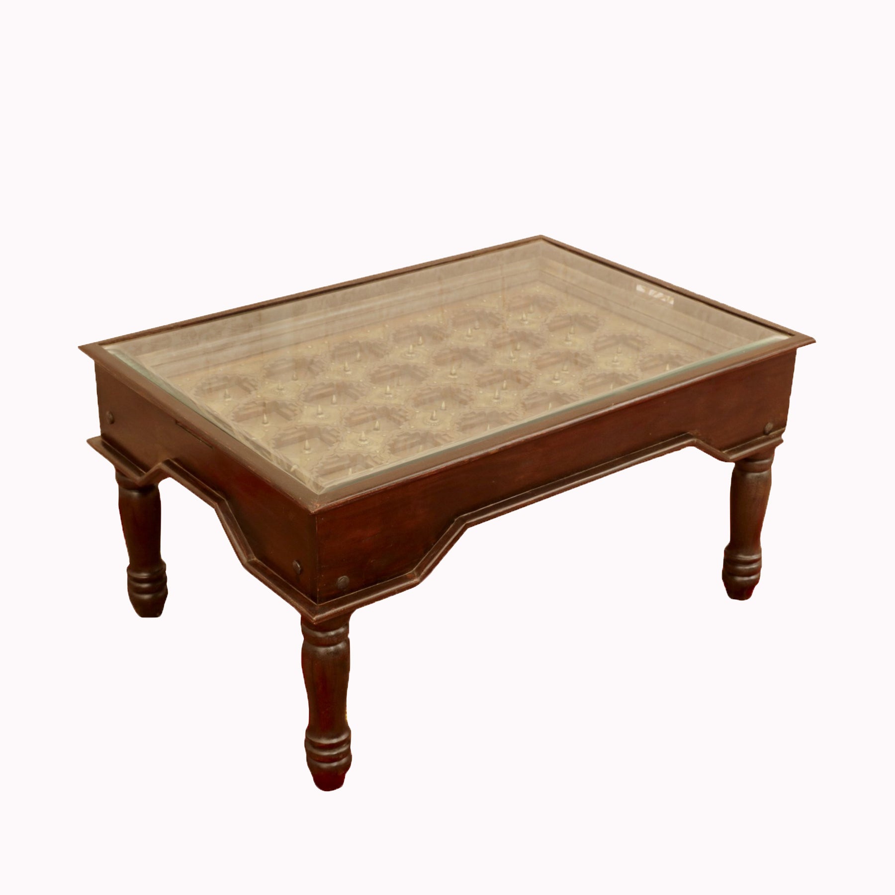 Brass Fitting Top Handmade Wooden Coffee Table Coffee Table