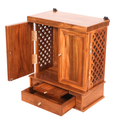 Teak wood compact side jali & front wooden with 1 drawer & Tray Temple