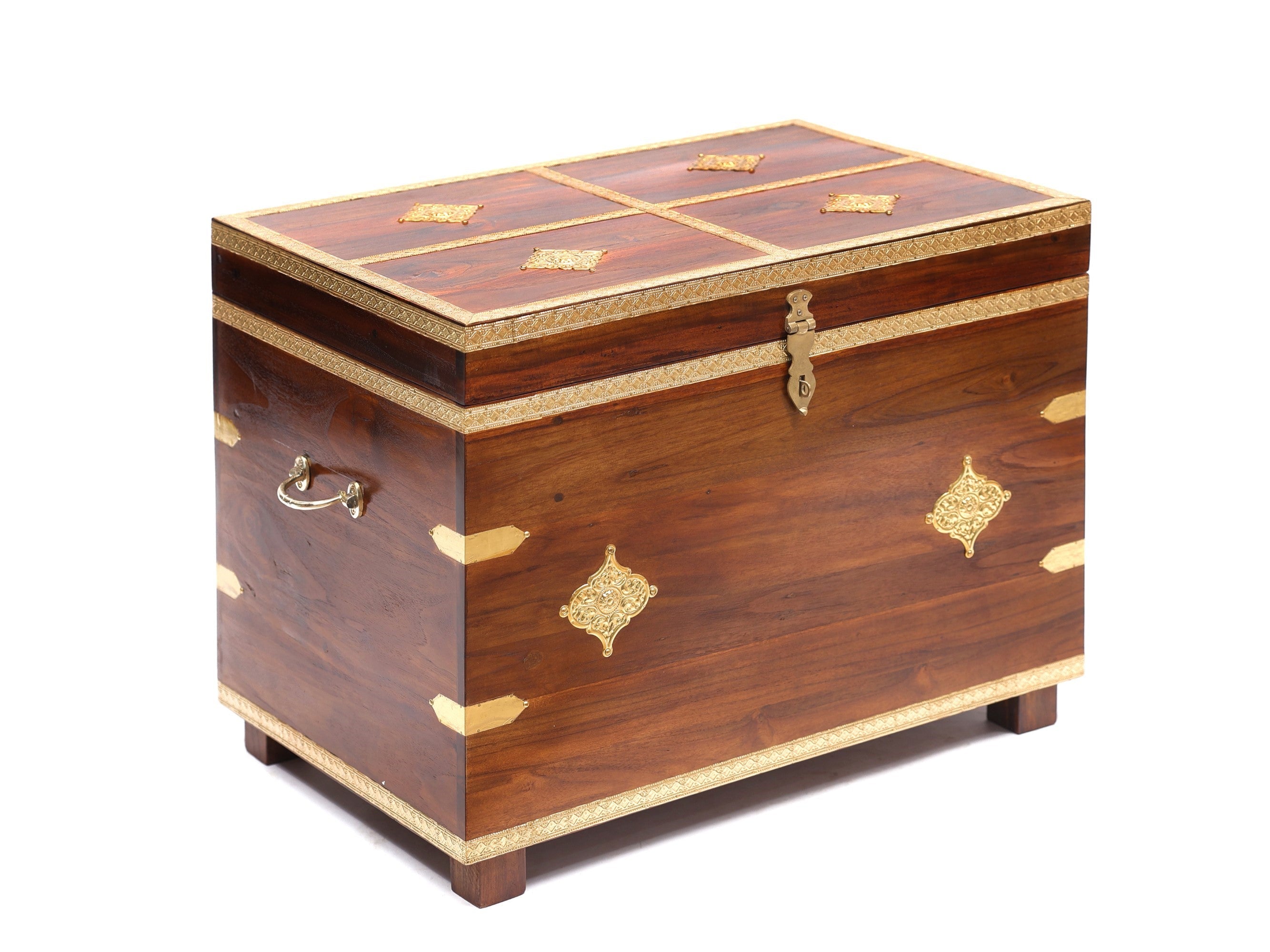 Teak wood Stylishly Trimmed Wooden Sanduk Wooden Box