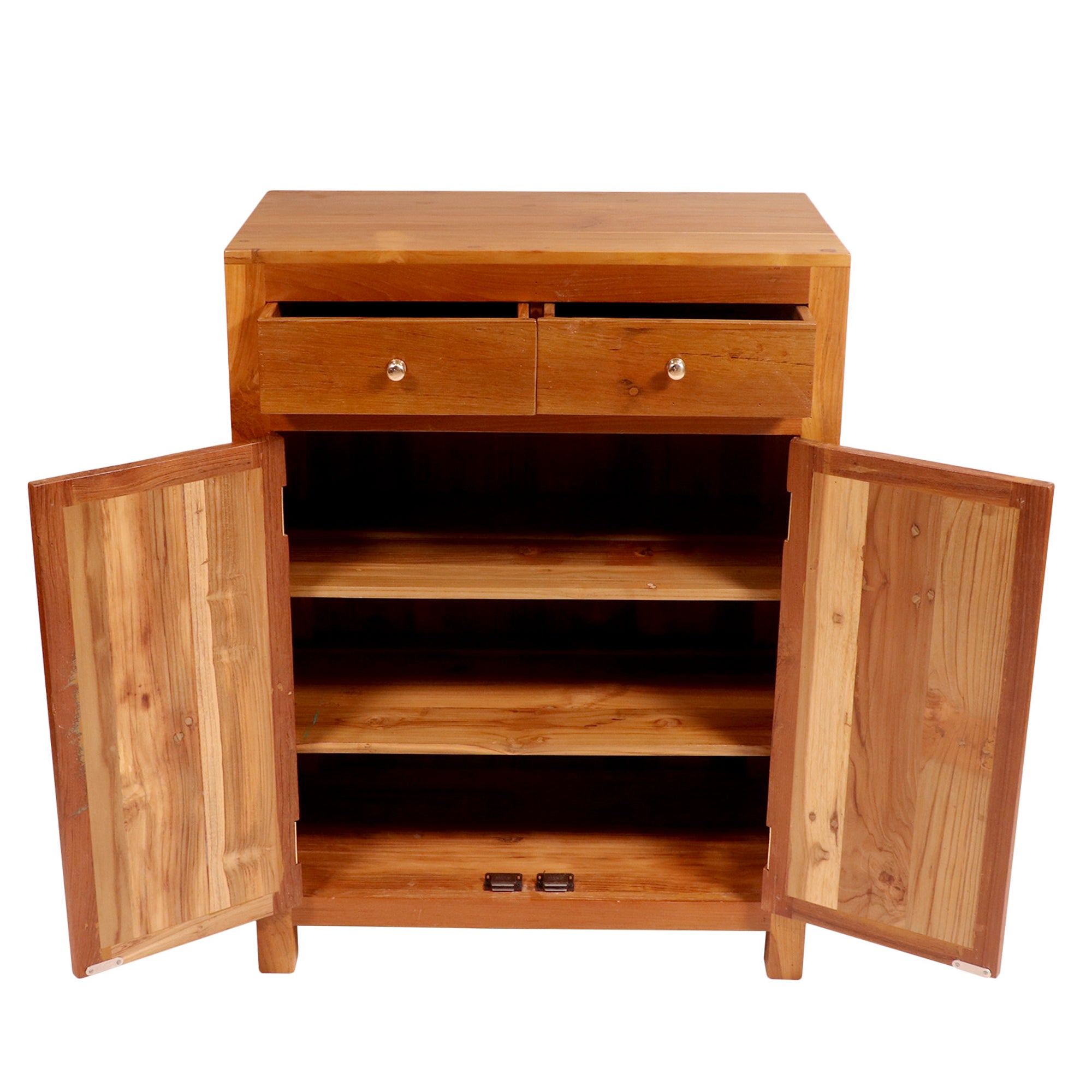 Teak 2-Door Natural stain finished Cabinet Cupboard