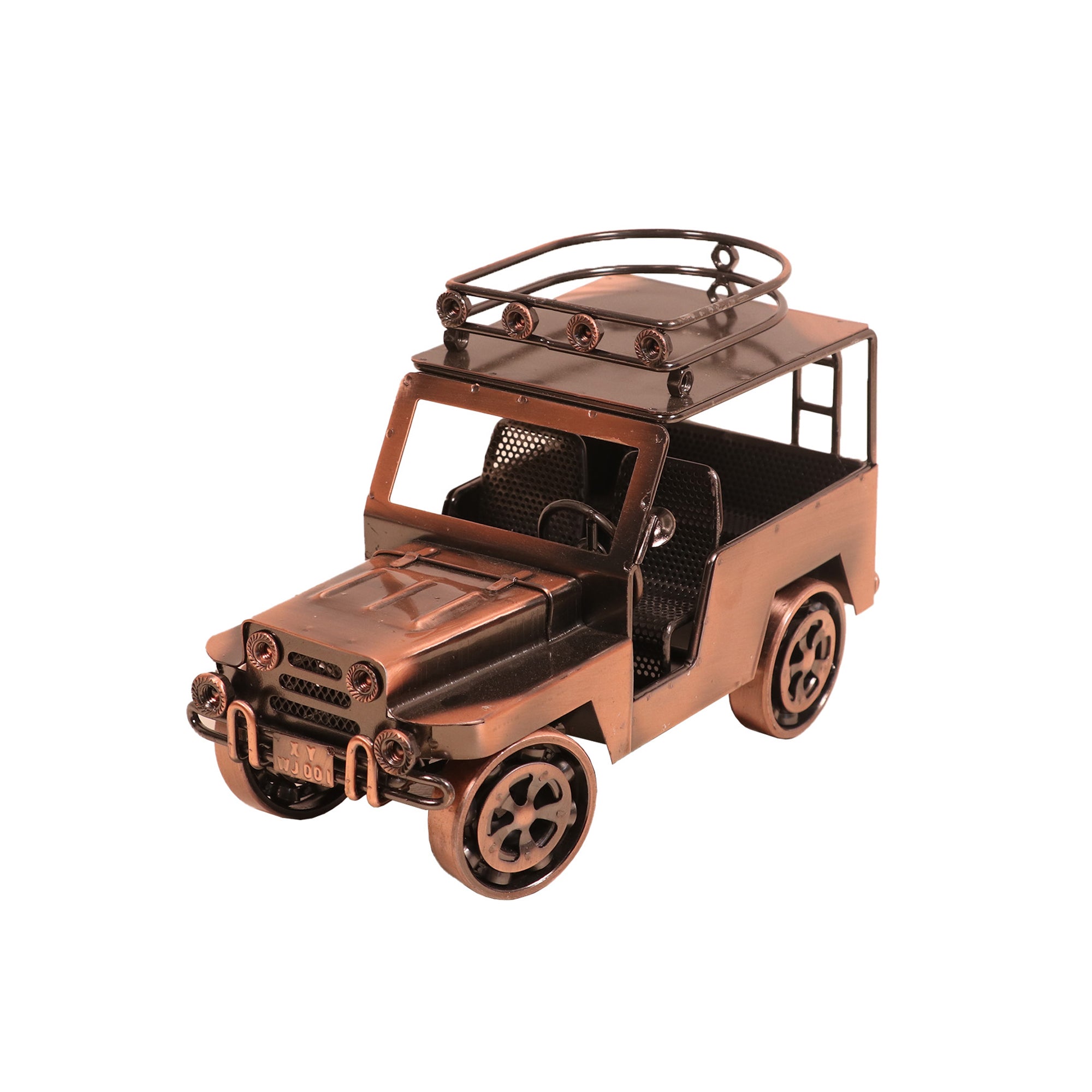 Antique Metallic Miniature Car - carrier Vehicle figurine