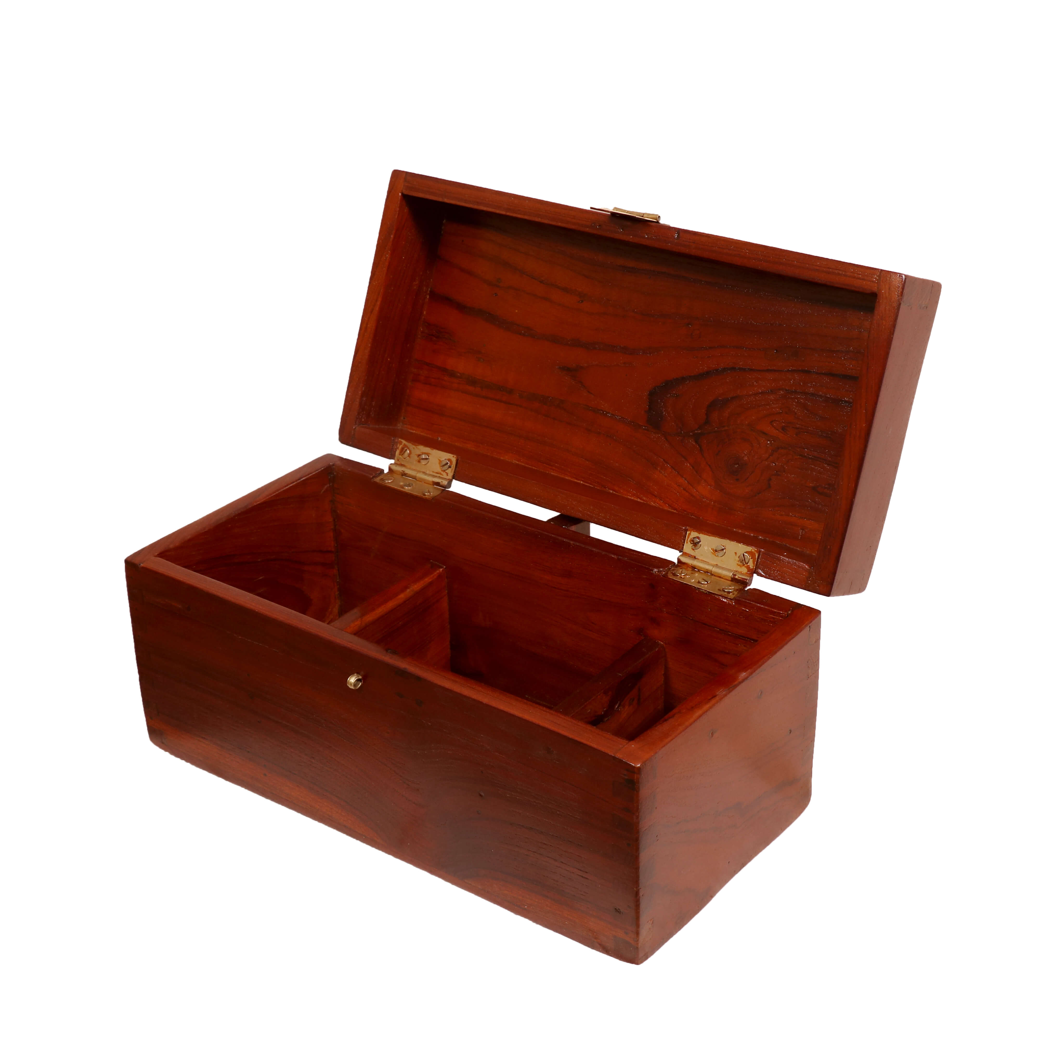 Antique Mahogany Multi-Compartment Wooden Box Wooden Box