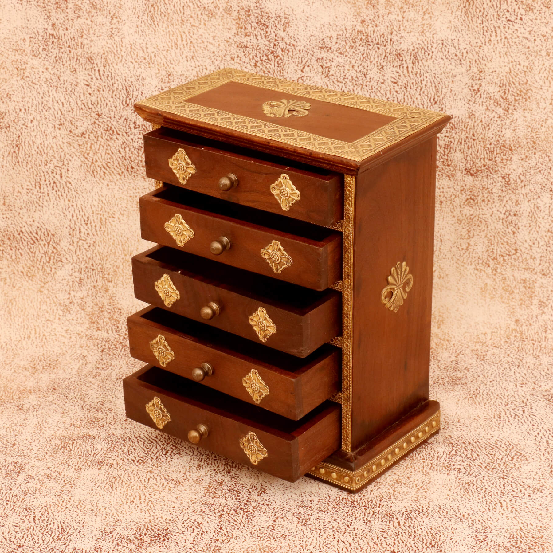 Diamond Tiered Drawers Chest (Dark Tone) Desk Organizer