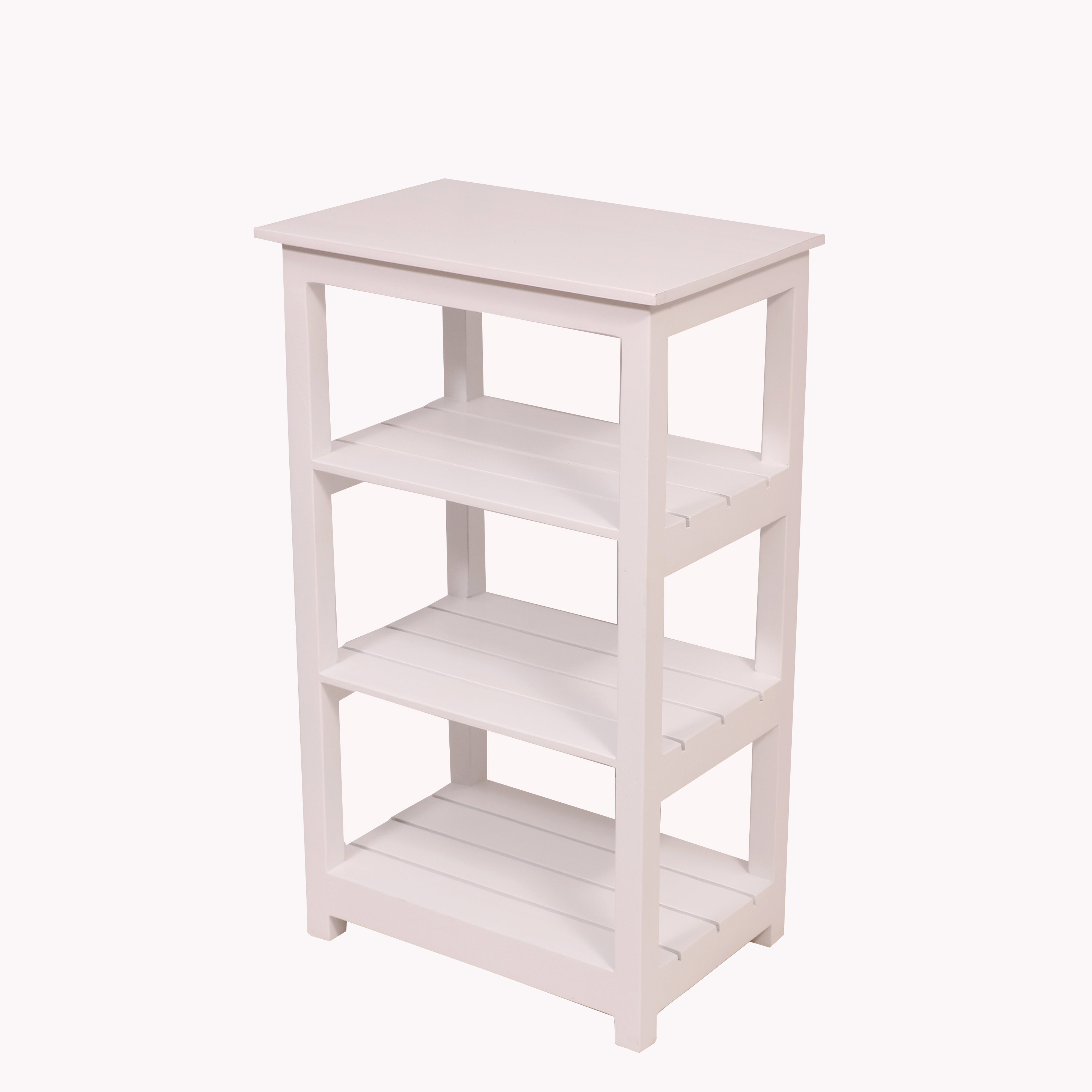 White 3 Shelf Solid wood Rack Default Title Rack