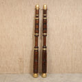 Okhali Musal Solid Teak Wood Rod with Brass fitting Set of 2 Traditional Décor