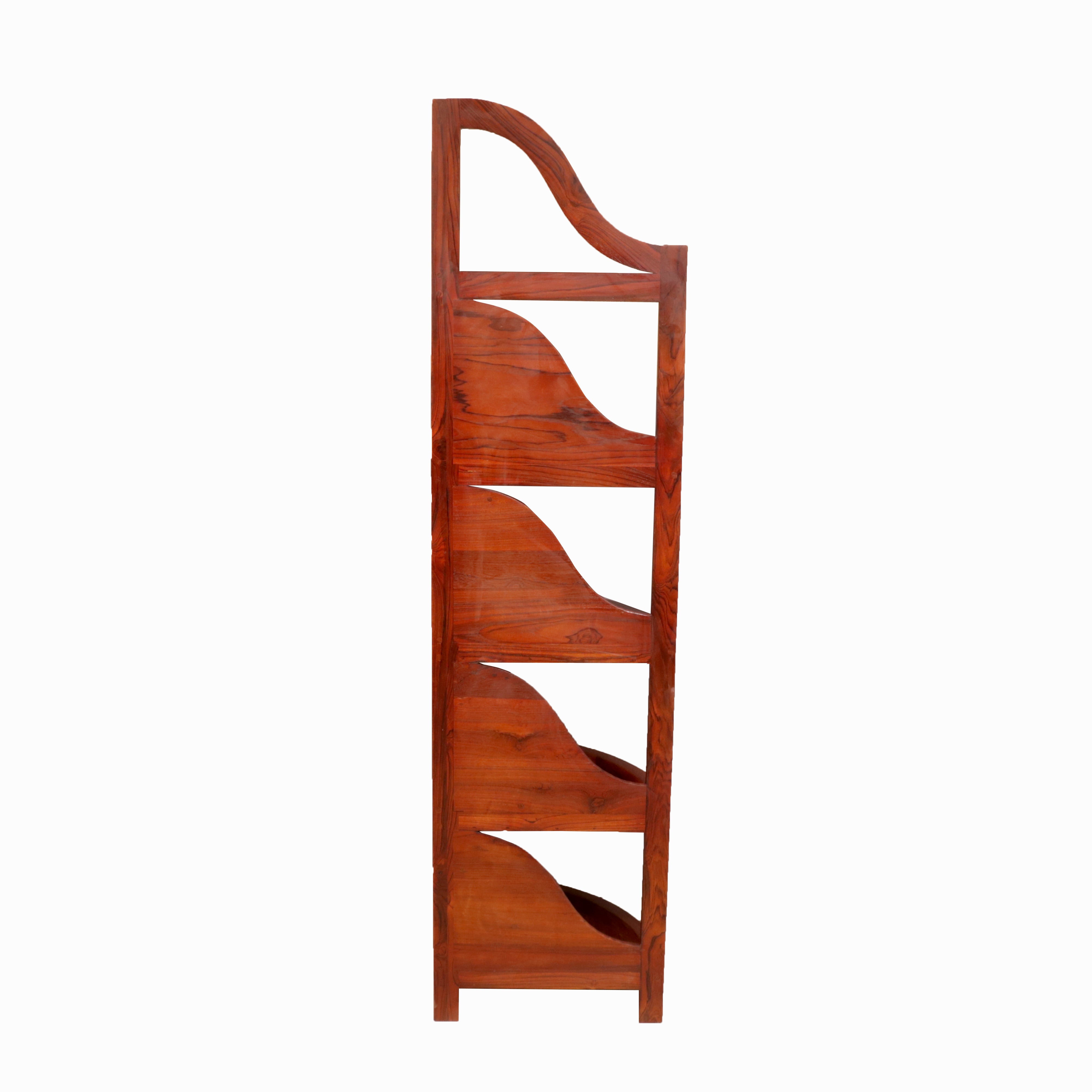 Carved Semi-Round Corner Rack Book Rack