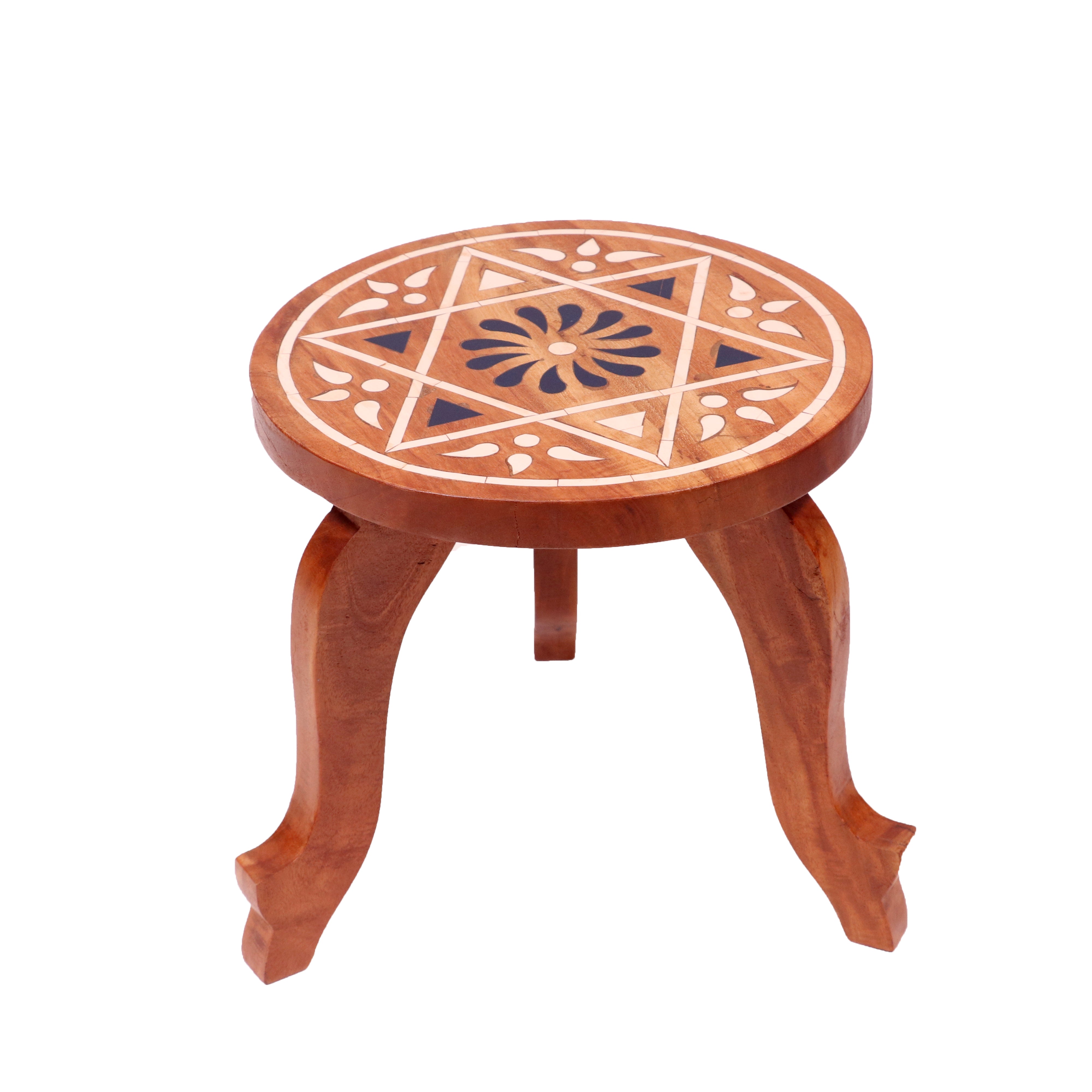 Hand fibre inlay mukali manai Stool