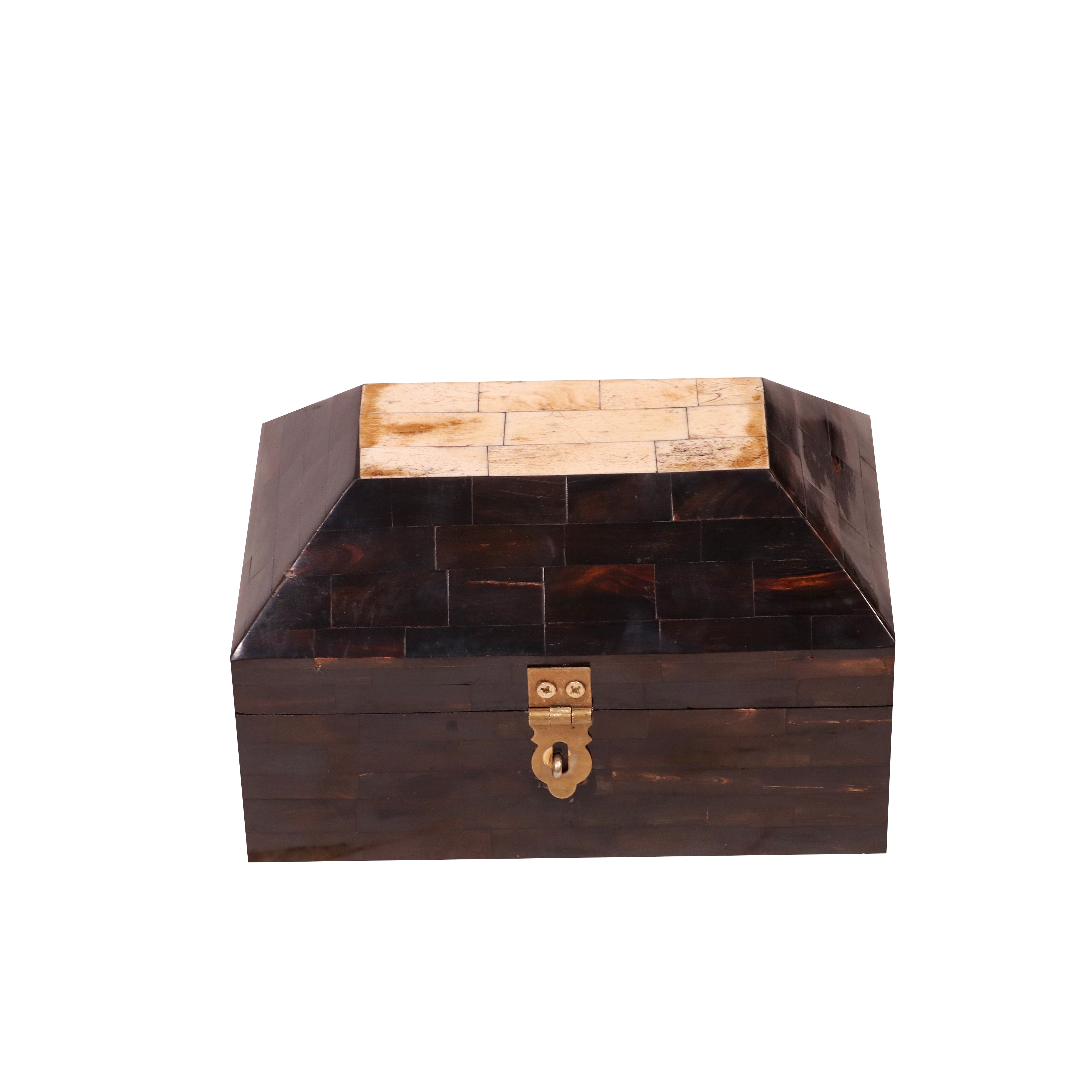 Denver Dark Mahogany Inlay Designed Wooden Handmade Storage Box Wooden Box