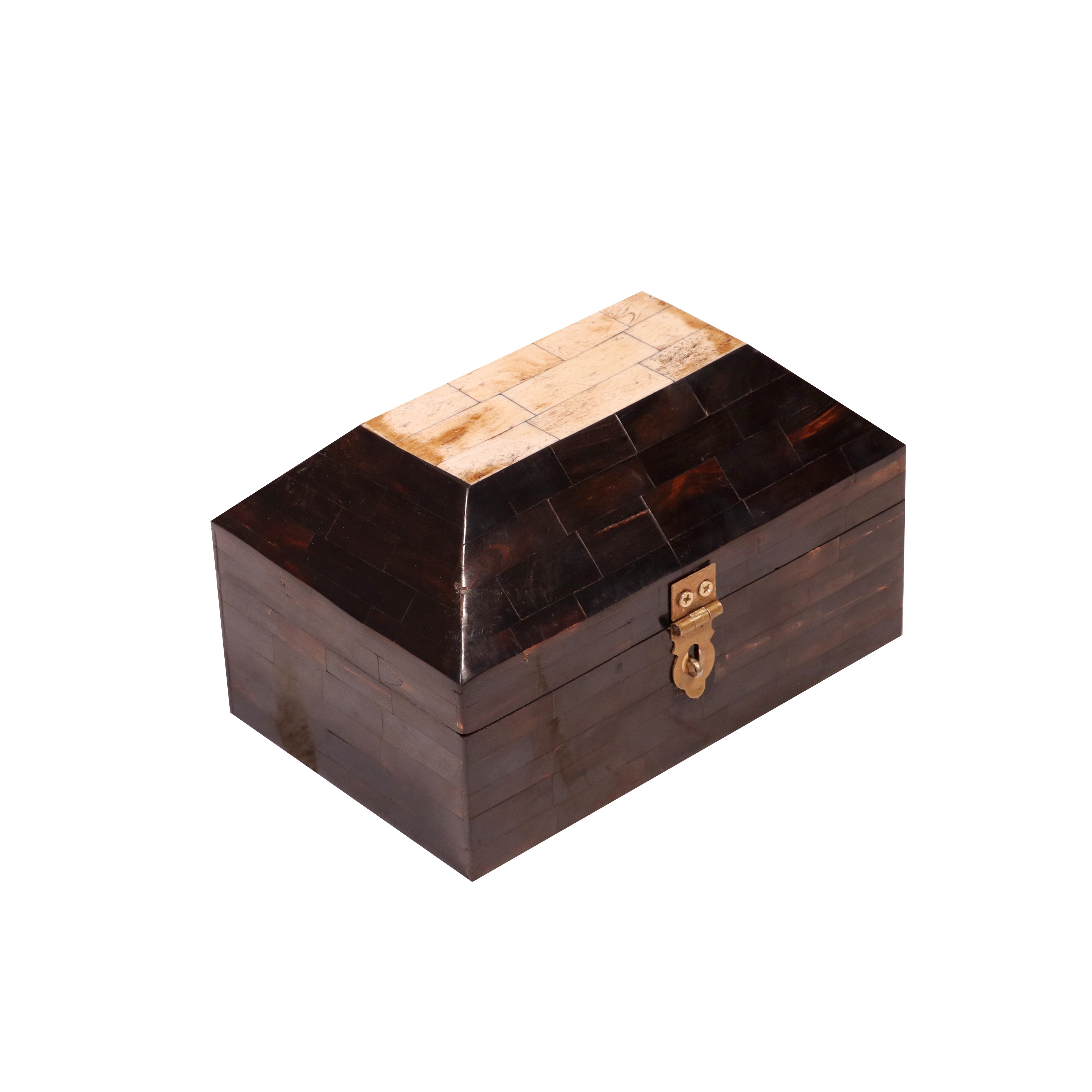 Denver Dark Mahogany Inlay Designed Wooden Handmade Storage Box Wooden Box