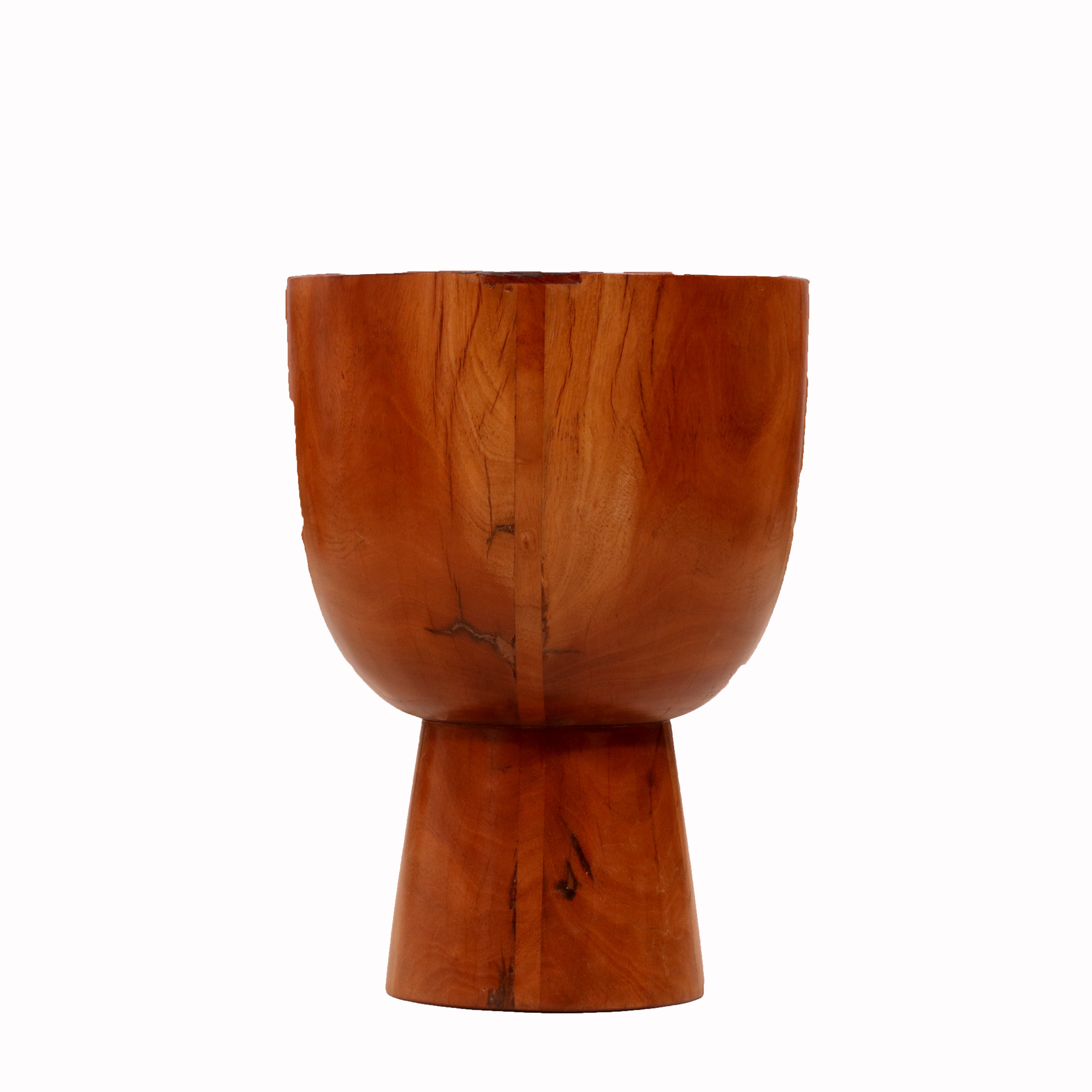 African drum-inspired Wooden Stool End Table