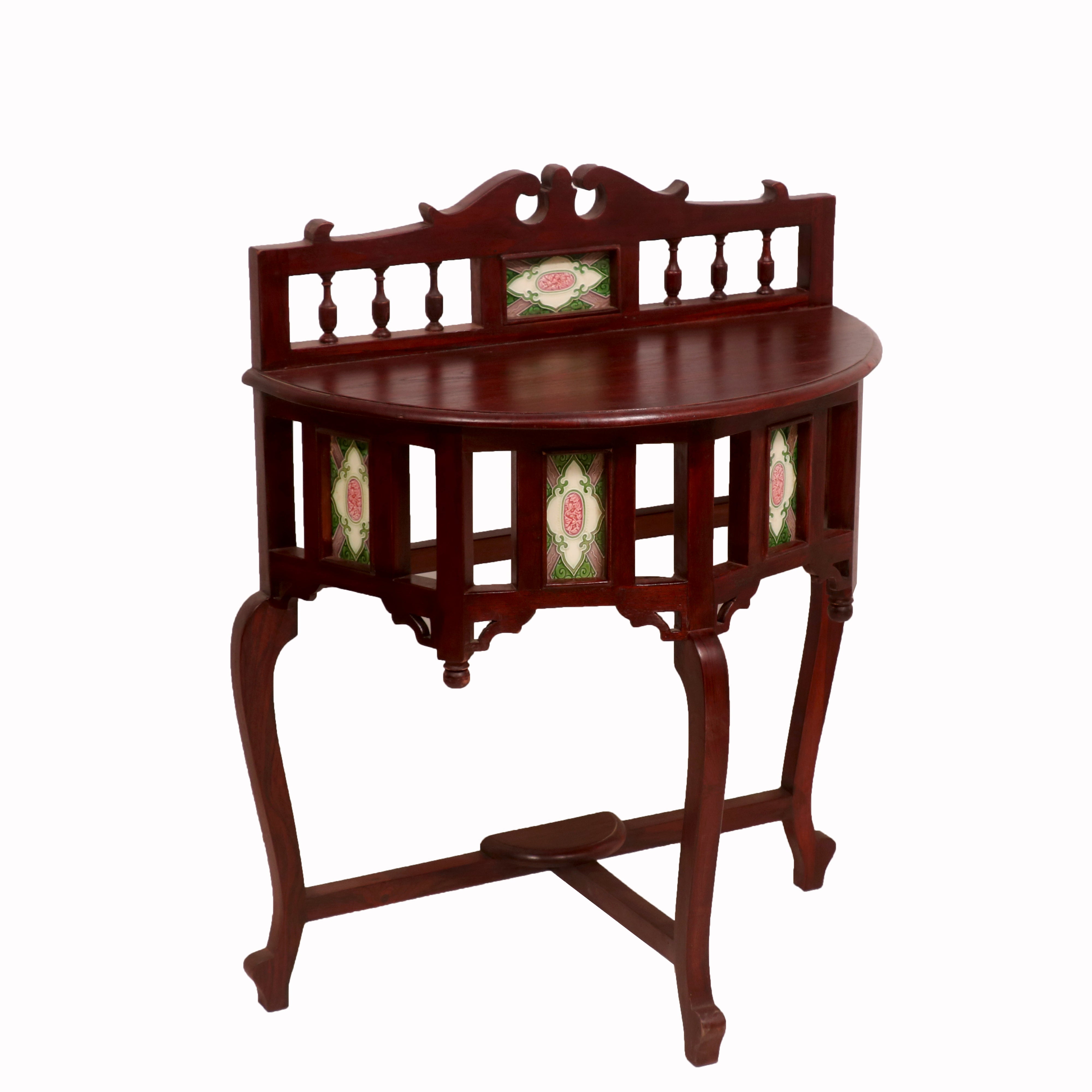 Colonial Style D Shaped Table Console Table