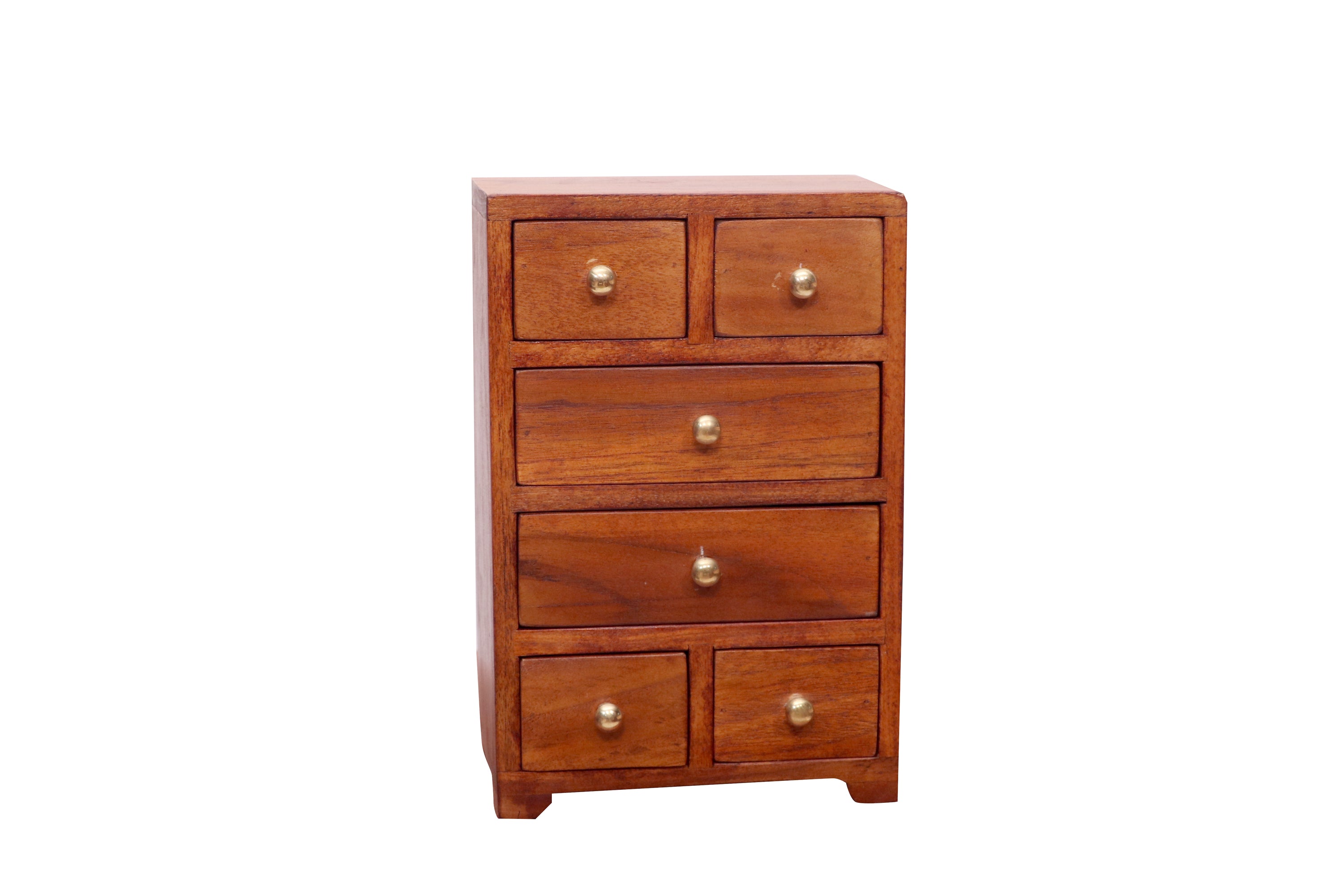 Miniature 6 Compartment Drawer's Chest for Desk organiser (Natural touch) Desk Organizer