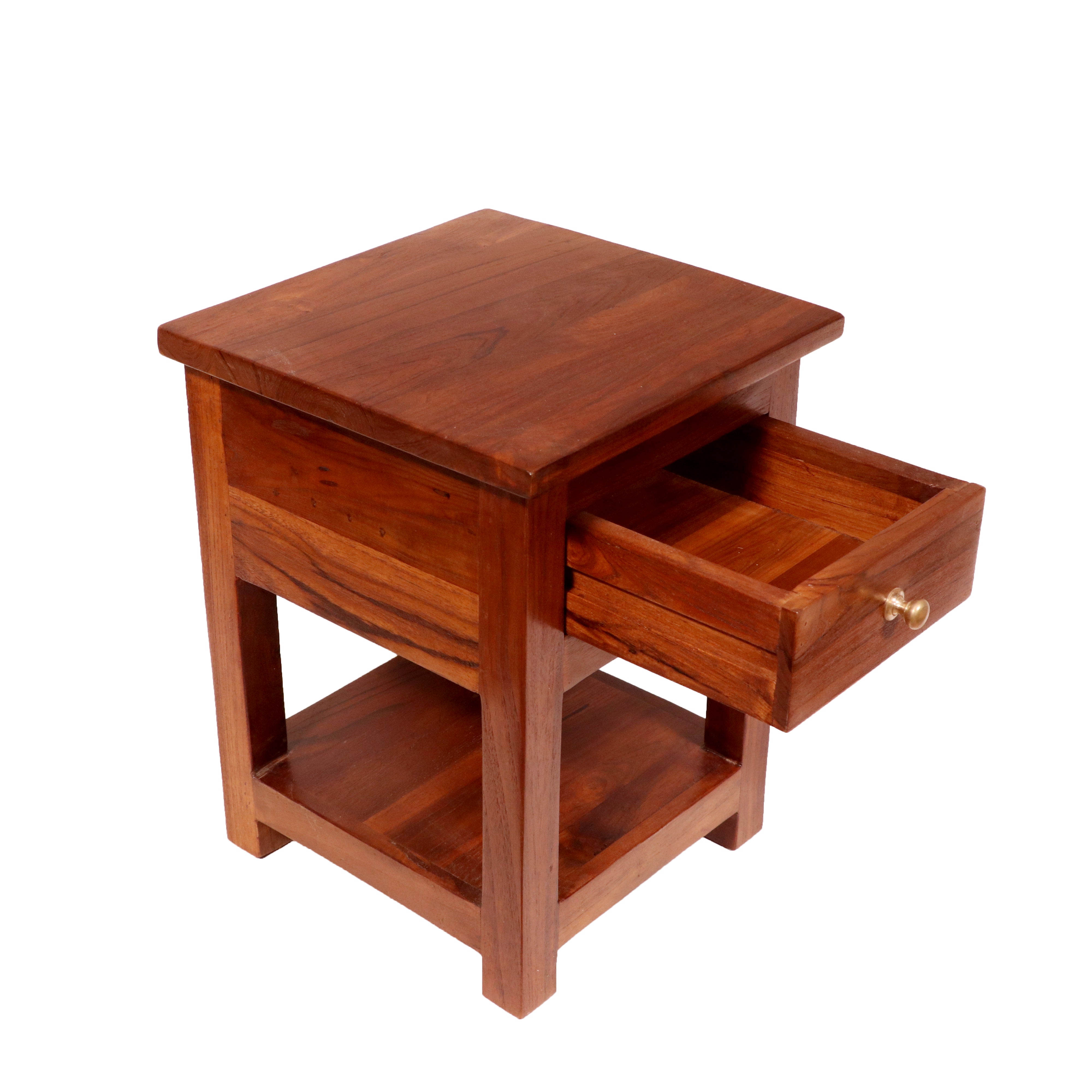 Solid wood one drawer rack style bedside Bedside