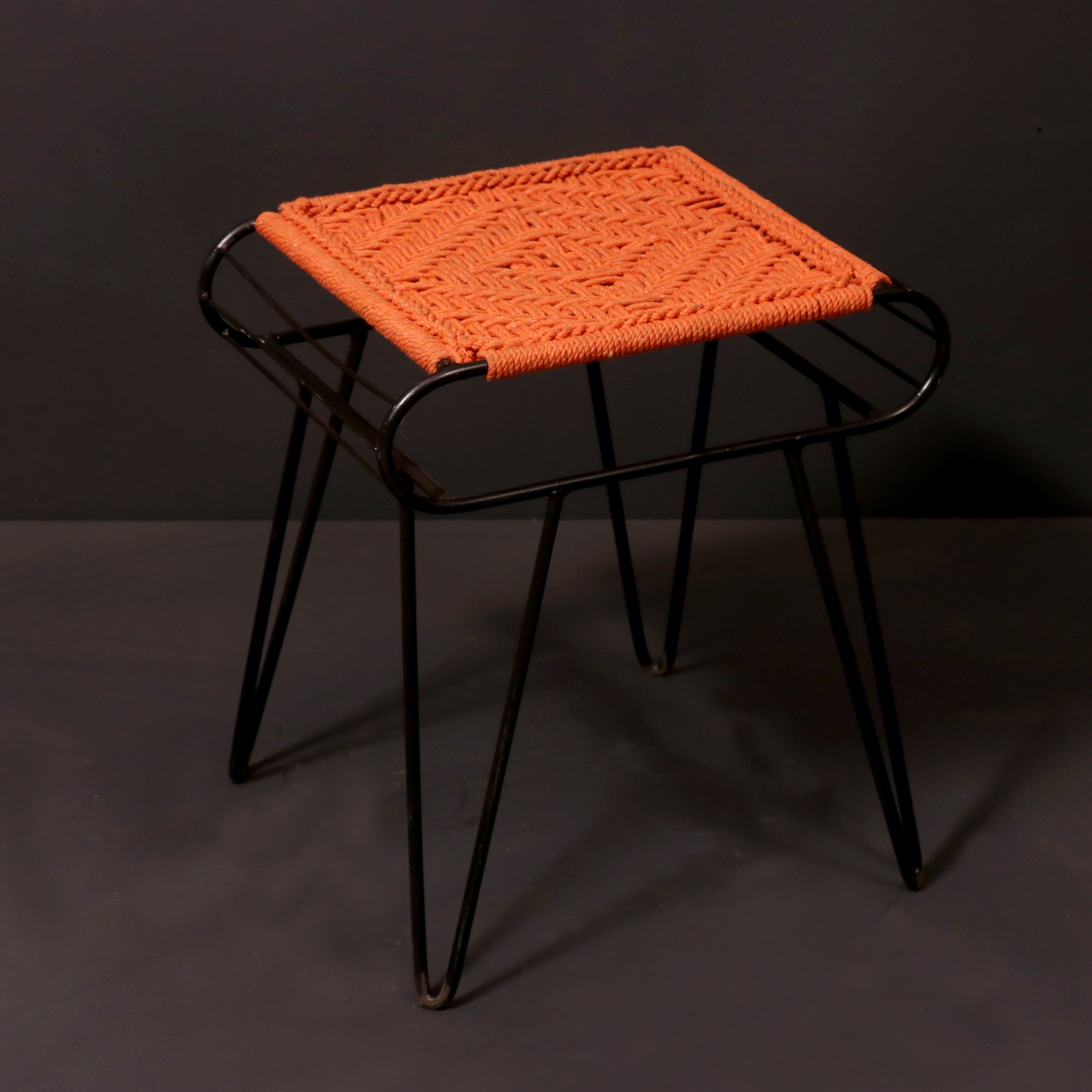Iron and Purple Stool Medium Sunrays Stool