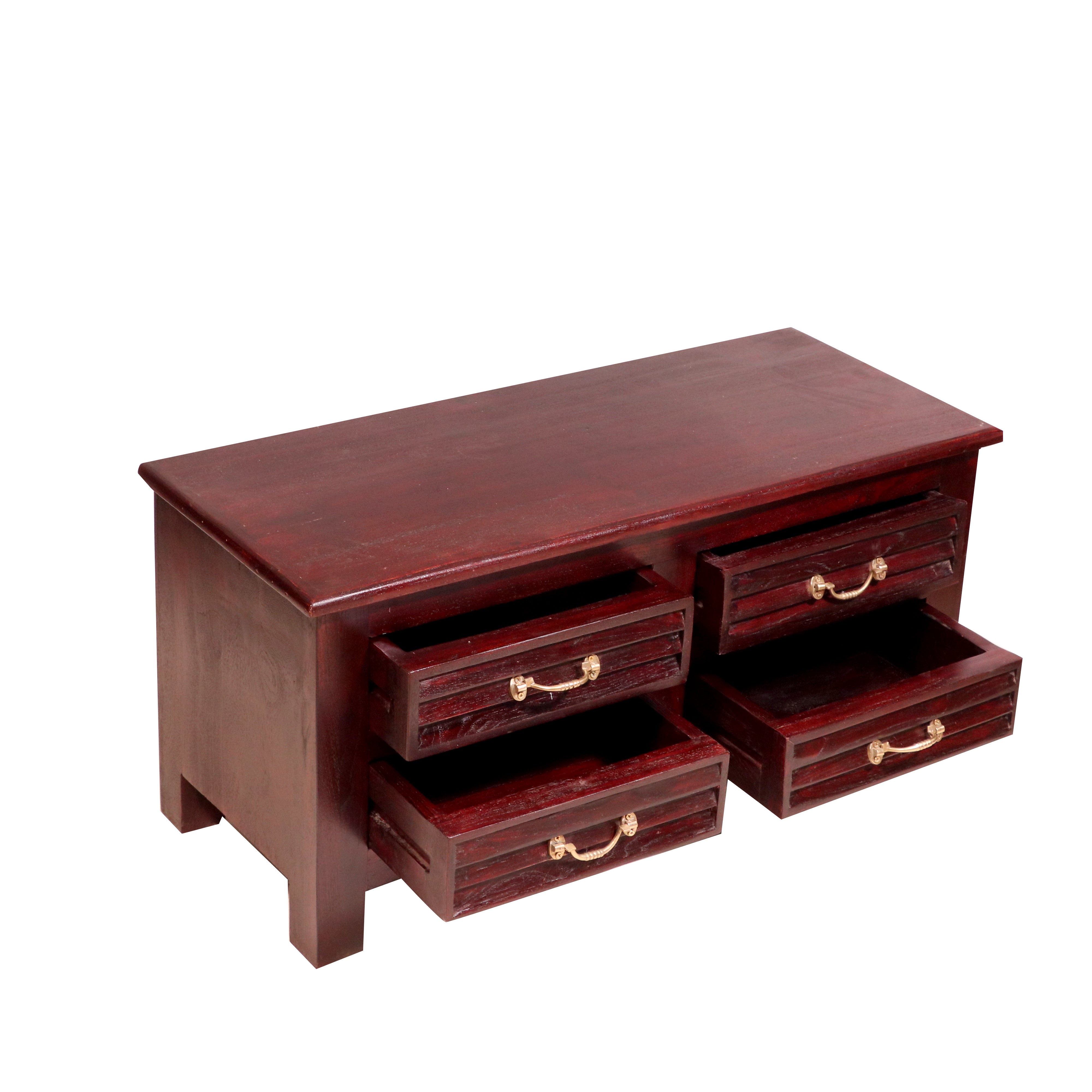 Solid wood 4 Drawer's chest with shutter design Bedside