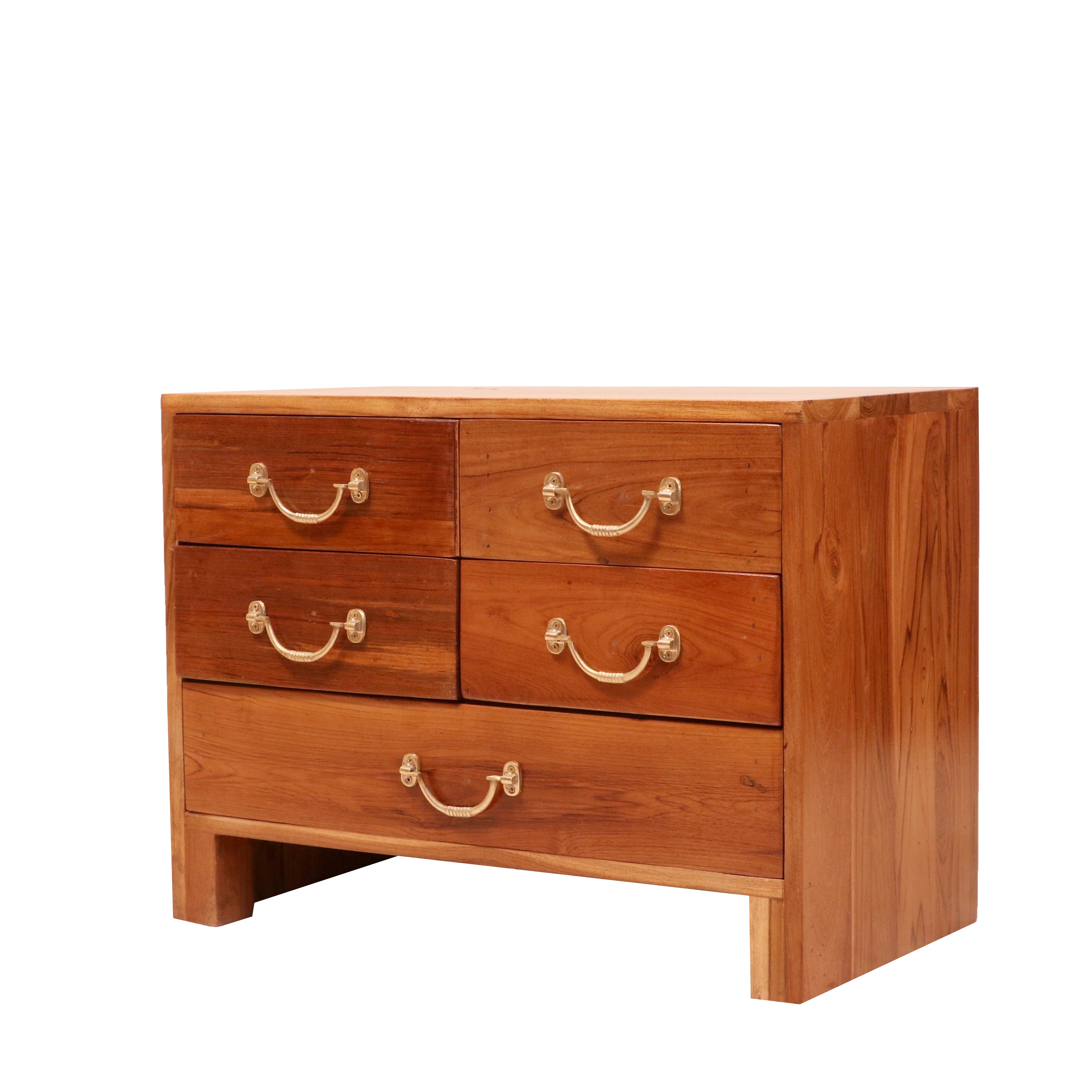 Solid teak 5 Drawer's Chest Drawer's Chest