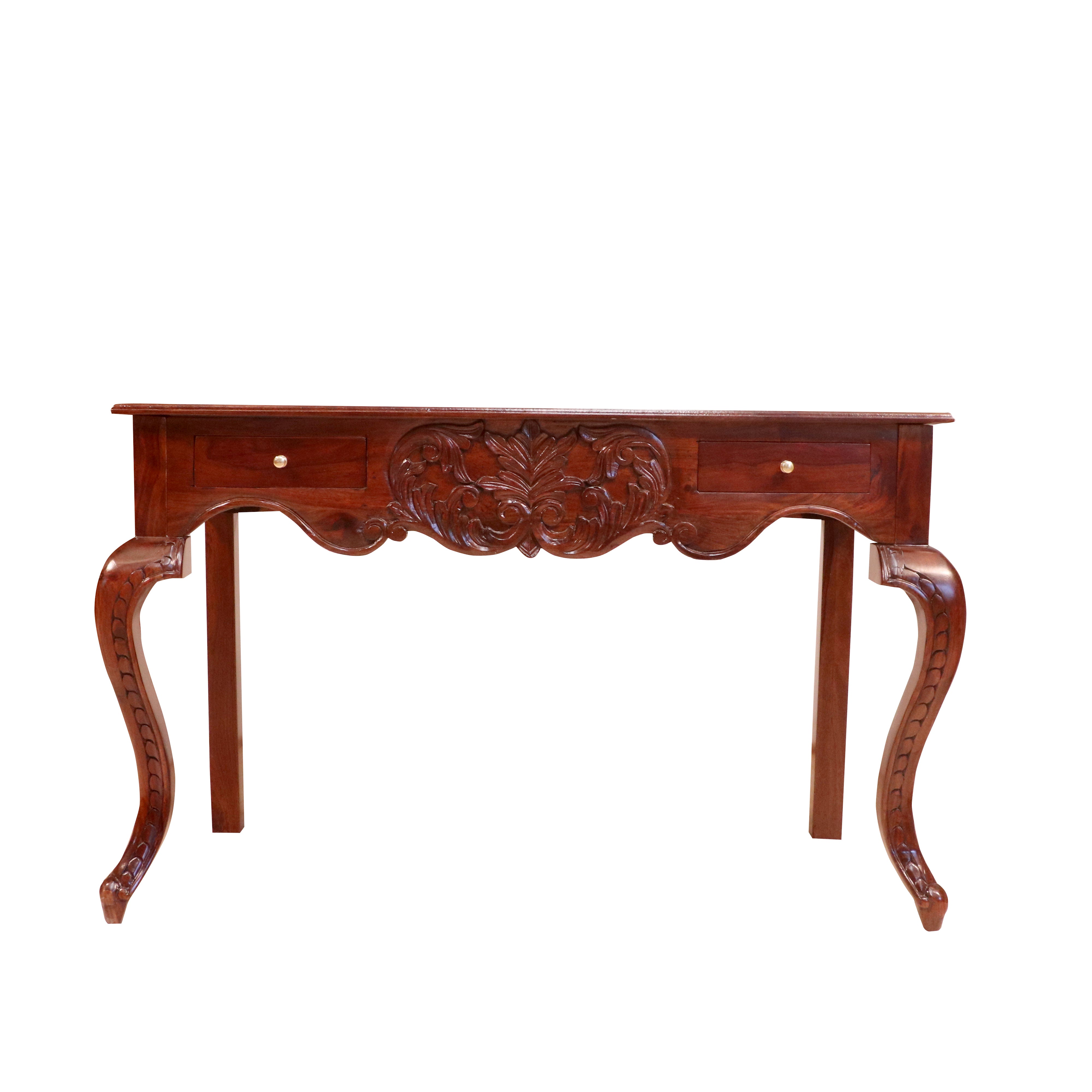 Solid wood 2 drawer console table with carving Console Table