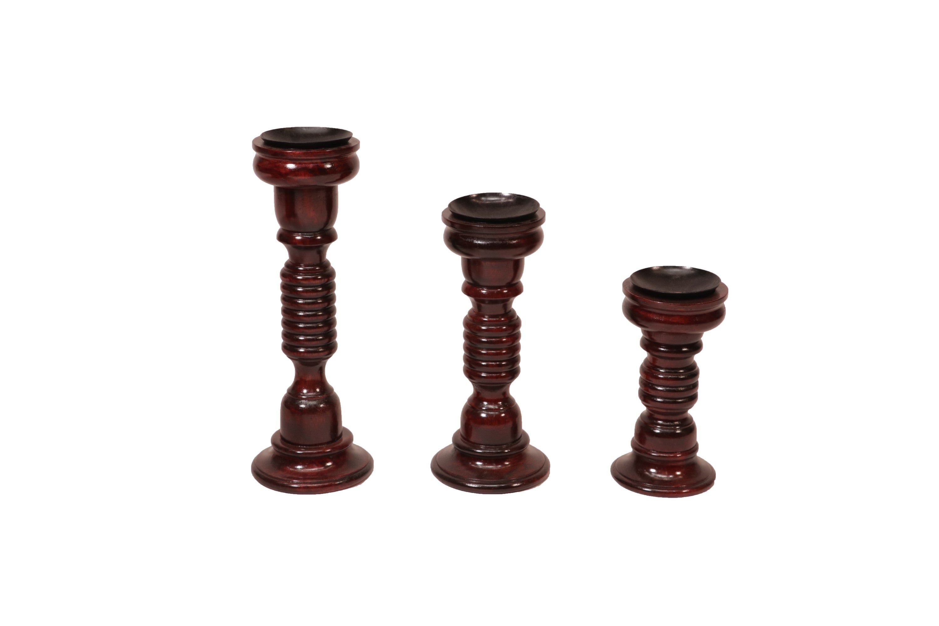 Wooden Risen Ring Candle Holder Set of 3 Candle Holder