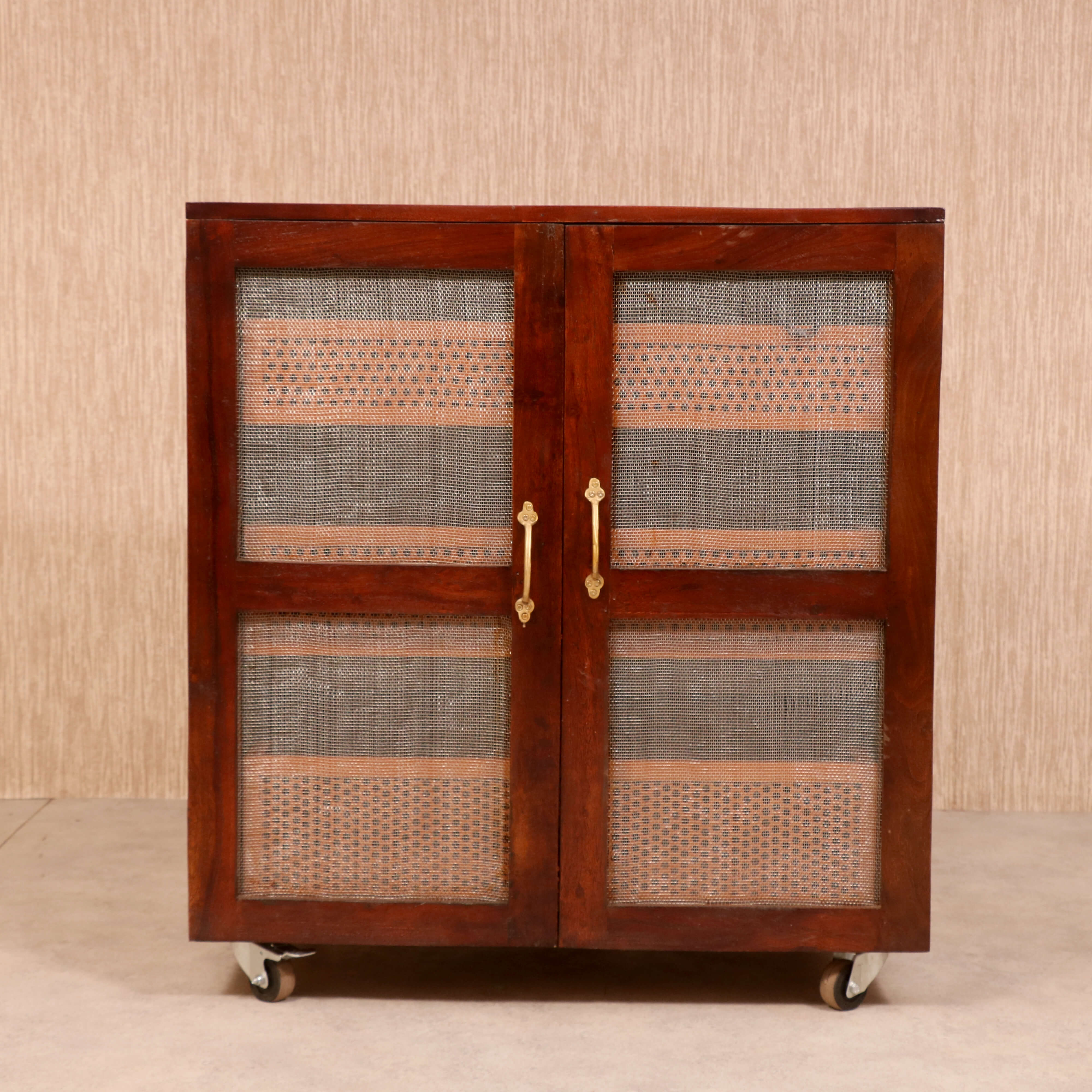 Wooden Top 3-Tray Vegetable Basket Cupboard Fruit & Vegetable Cabinet