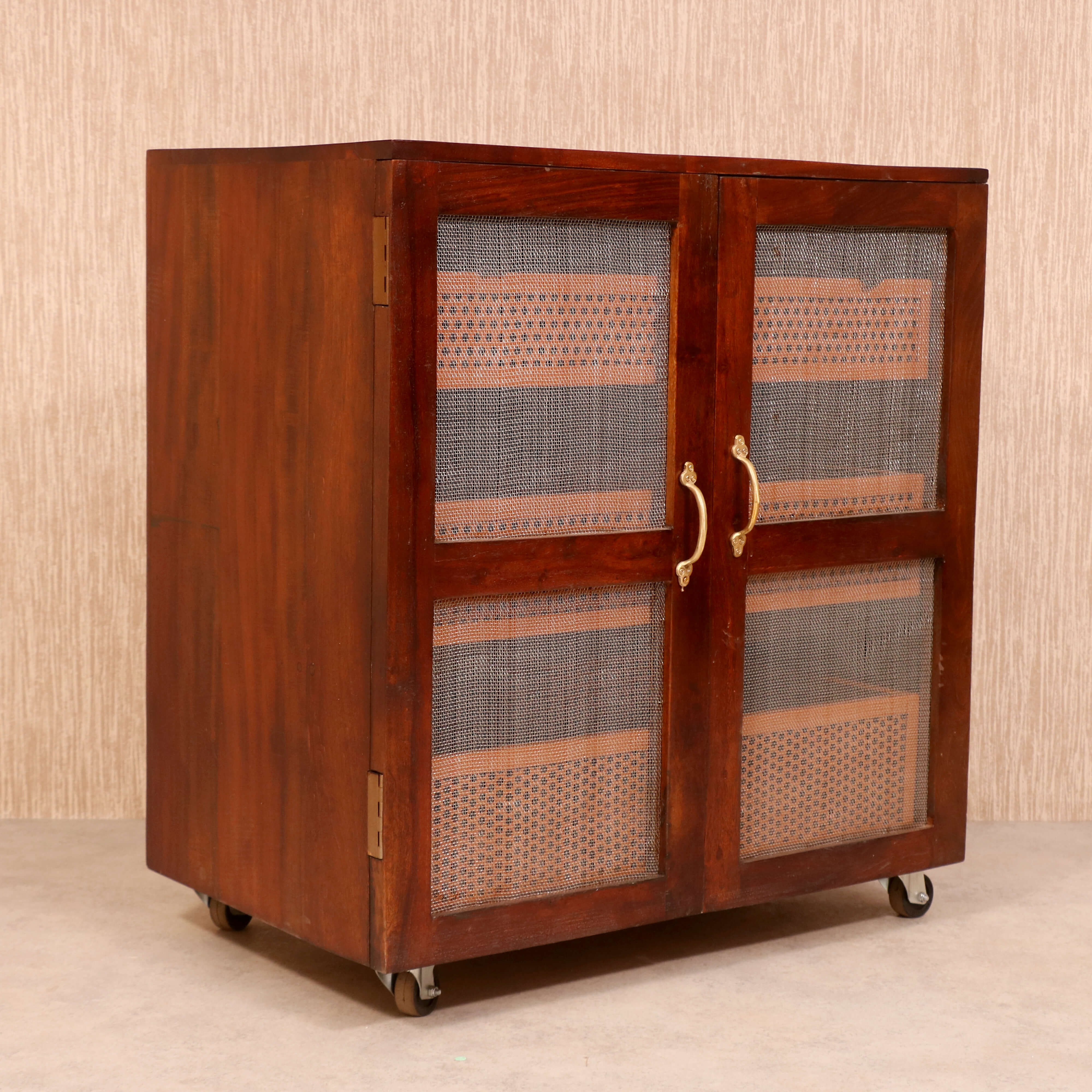 Wooden Top 3-Tray Vegetable Basket Cupboard Fruit & Vegetable Cabinet