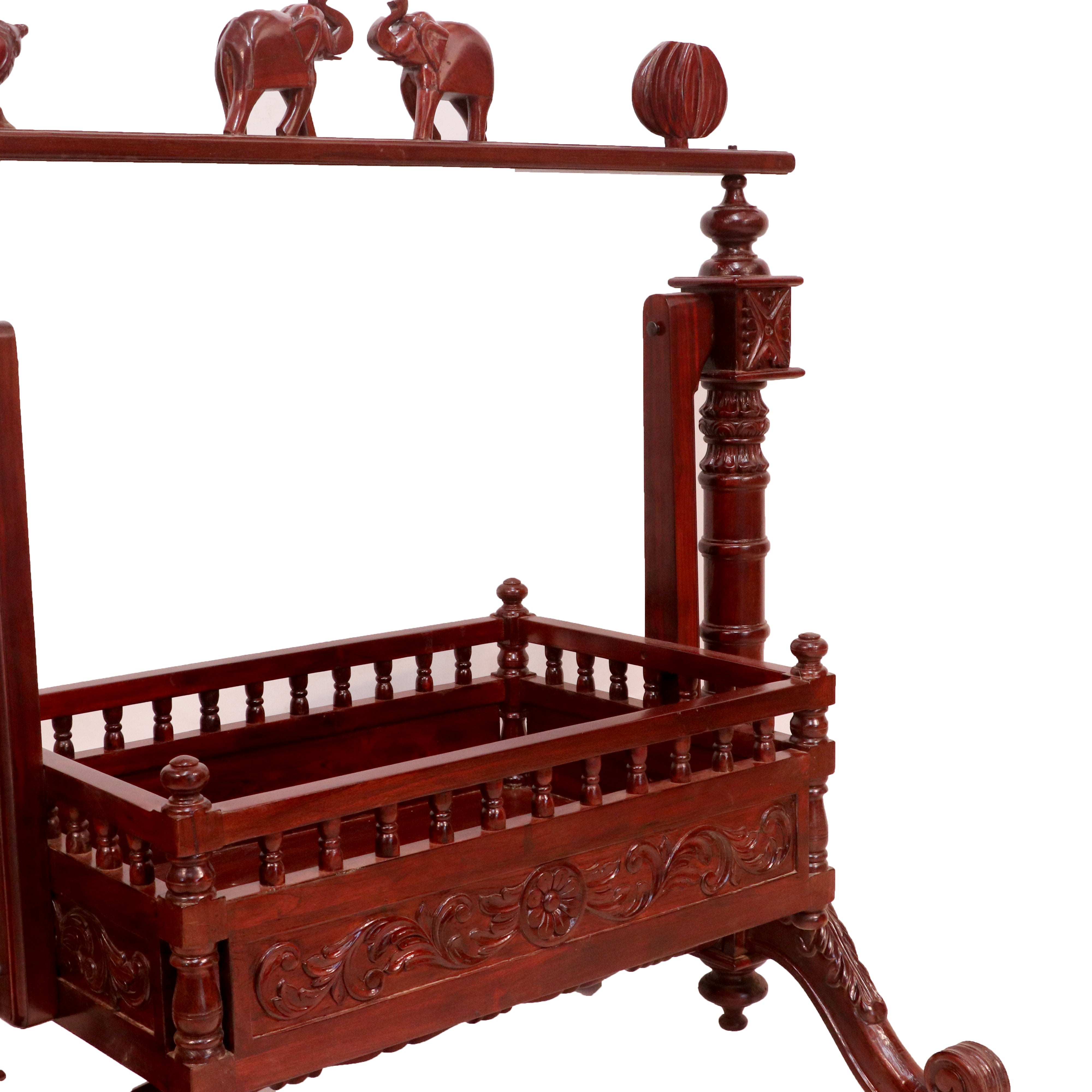 Indian Heritage Concept Teak Wooden Handmade Cradle Cradle