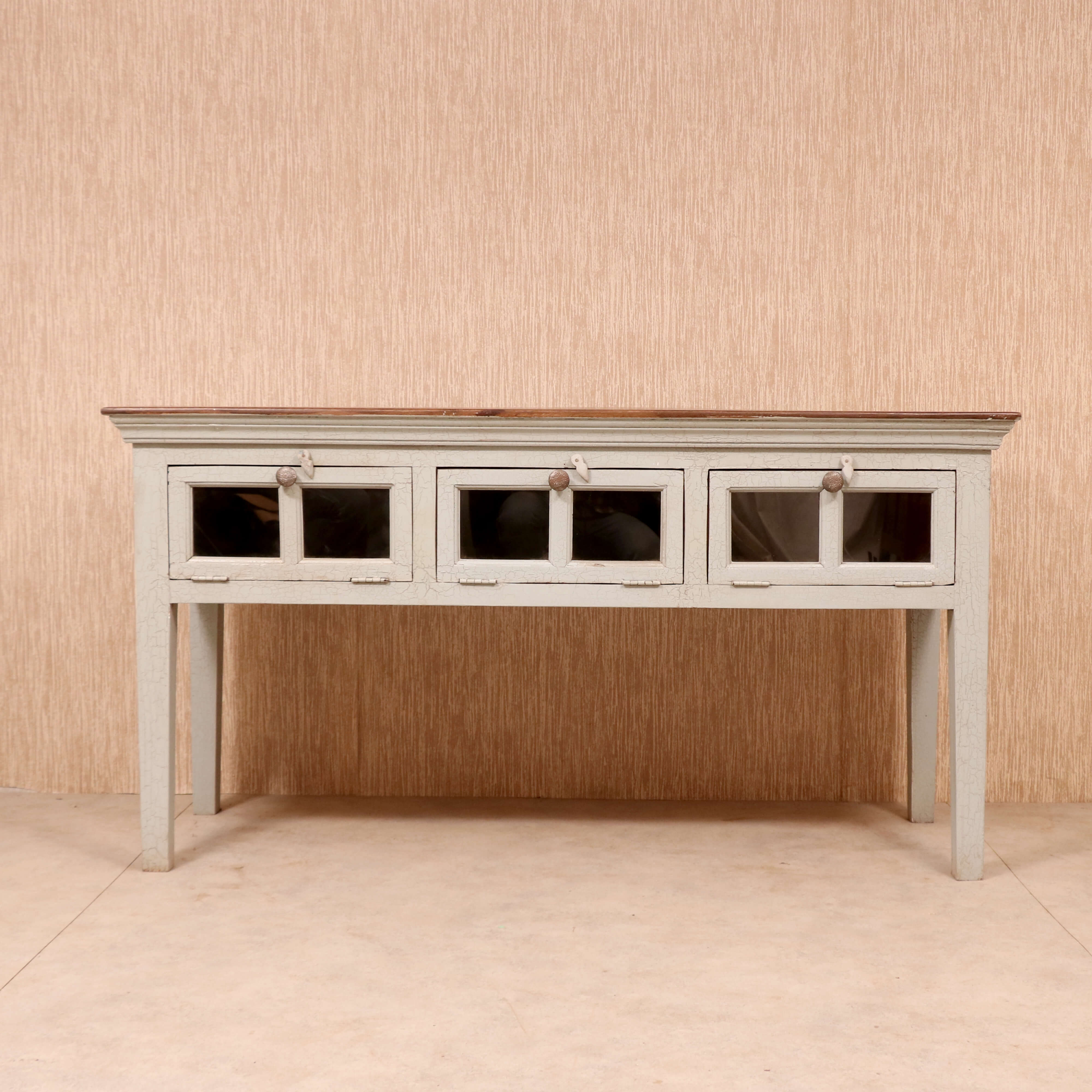 Antique Grey 3 Door Drawer's Table Console Table