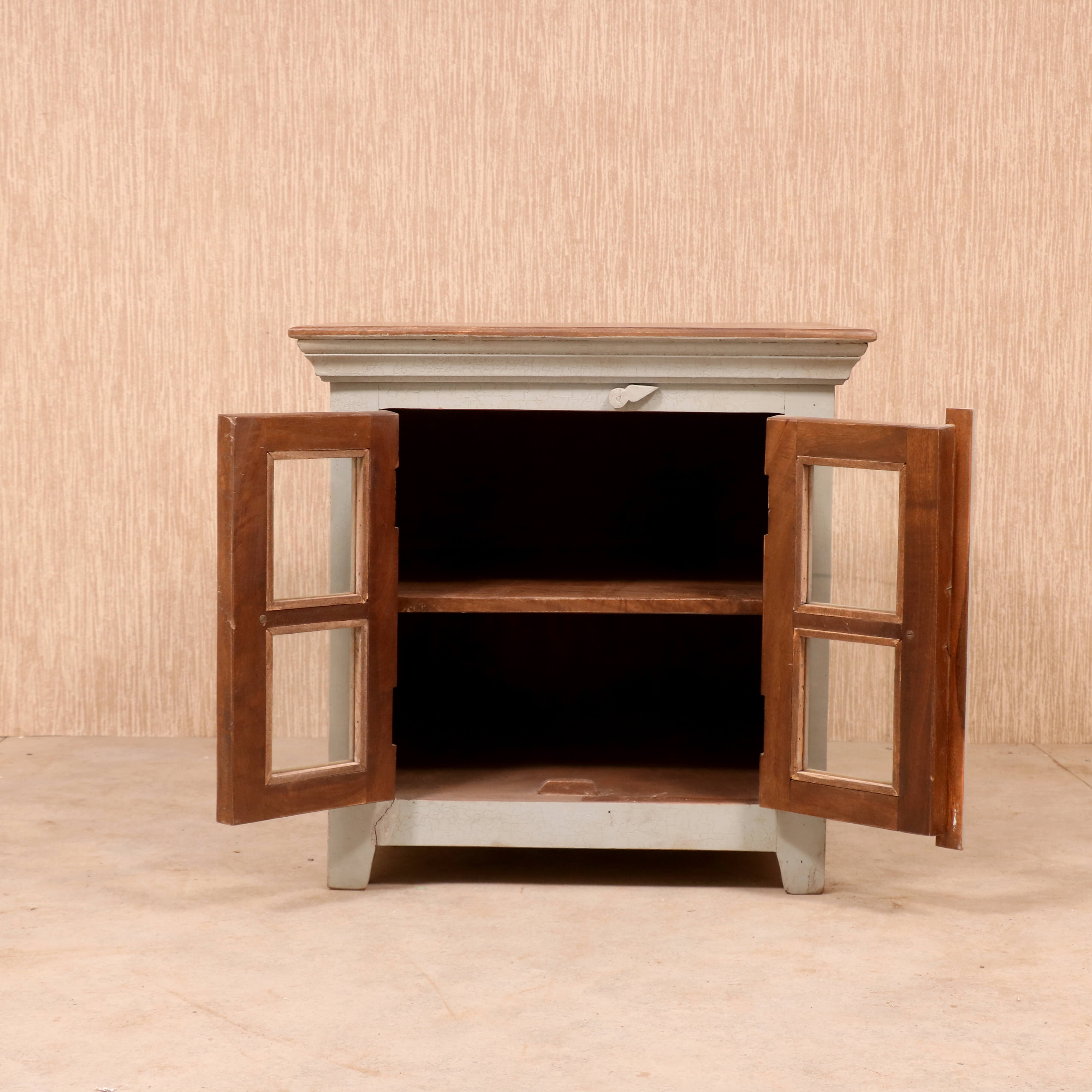 Wooden Wide Nightstand Table Bedside