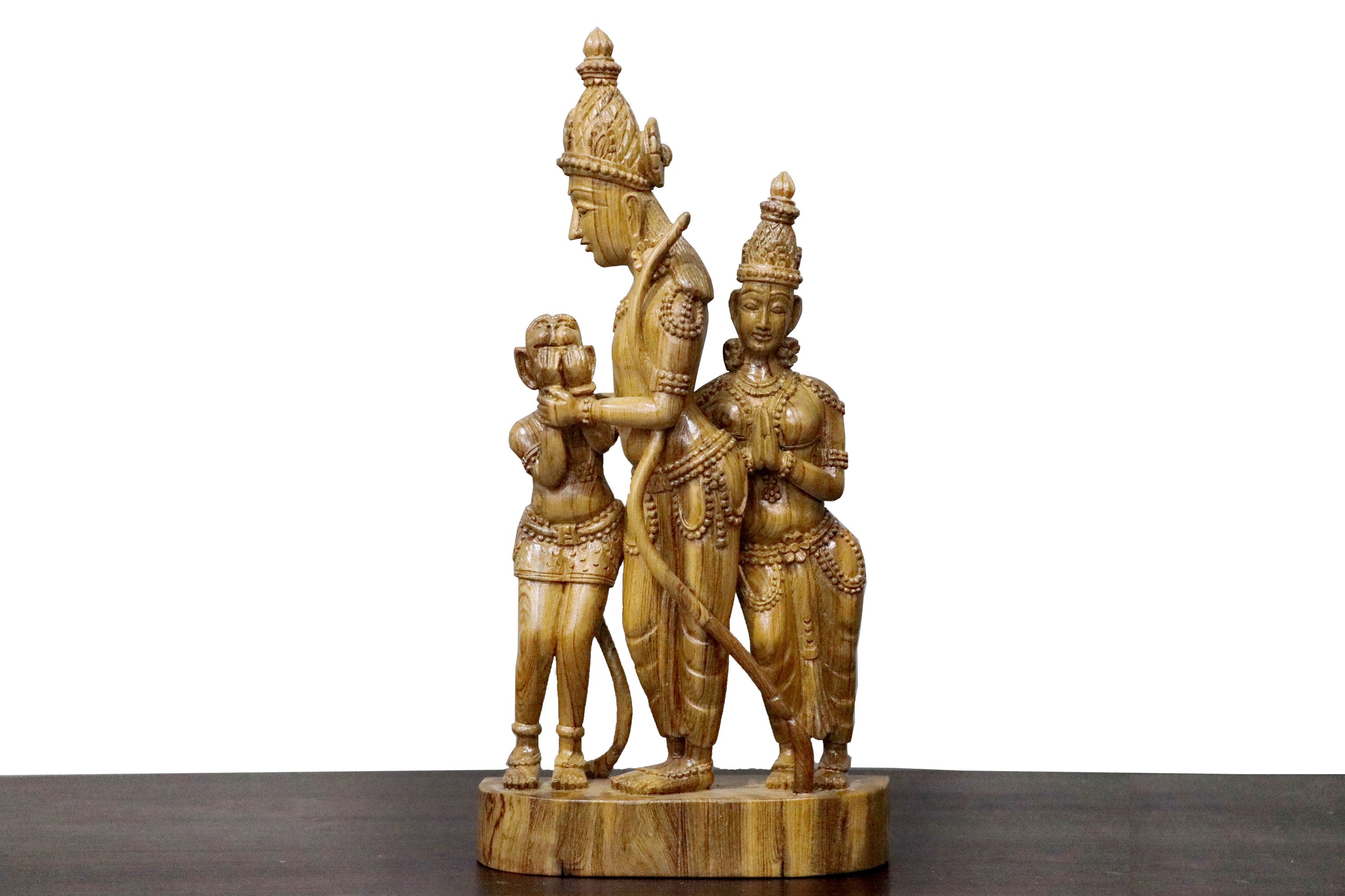 Shri rama, hanuman ji & Mata Jhaanki Teak wood Statue Traditional Décor
