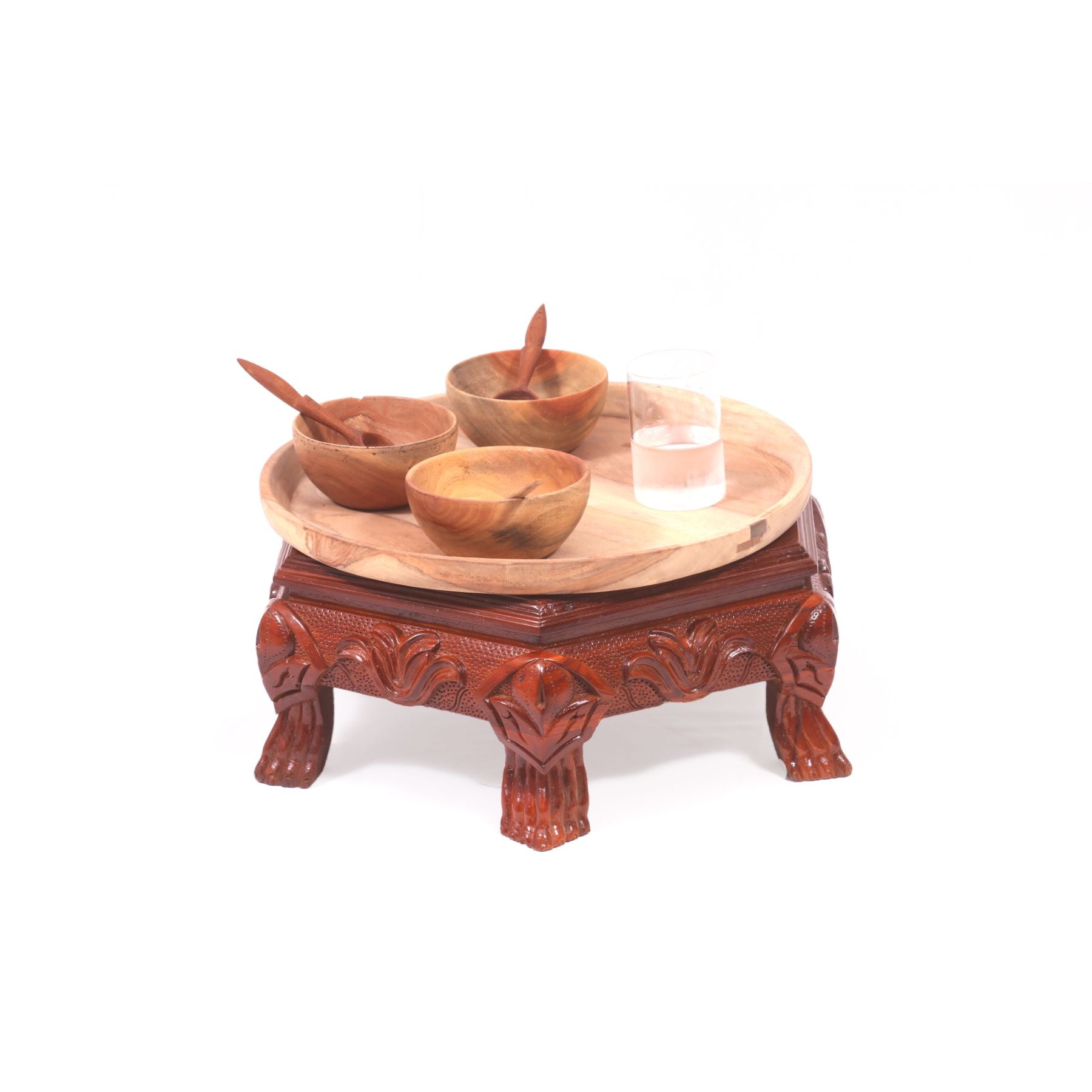Utsarga Wooden Hexagonal Traditional Teak Wood Bajot Default Title Bajot