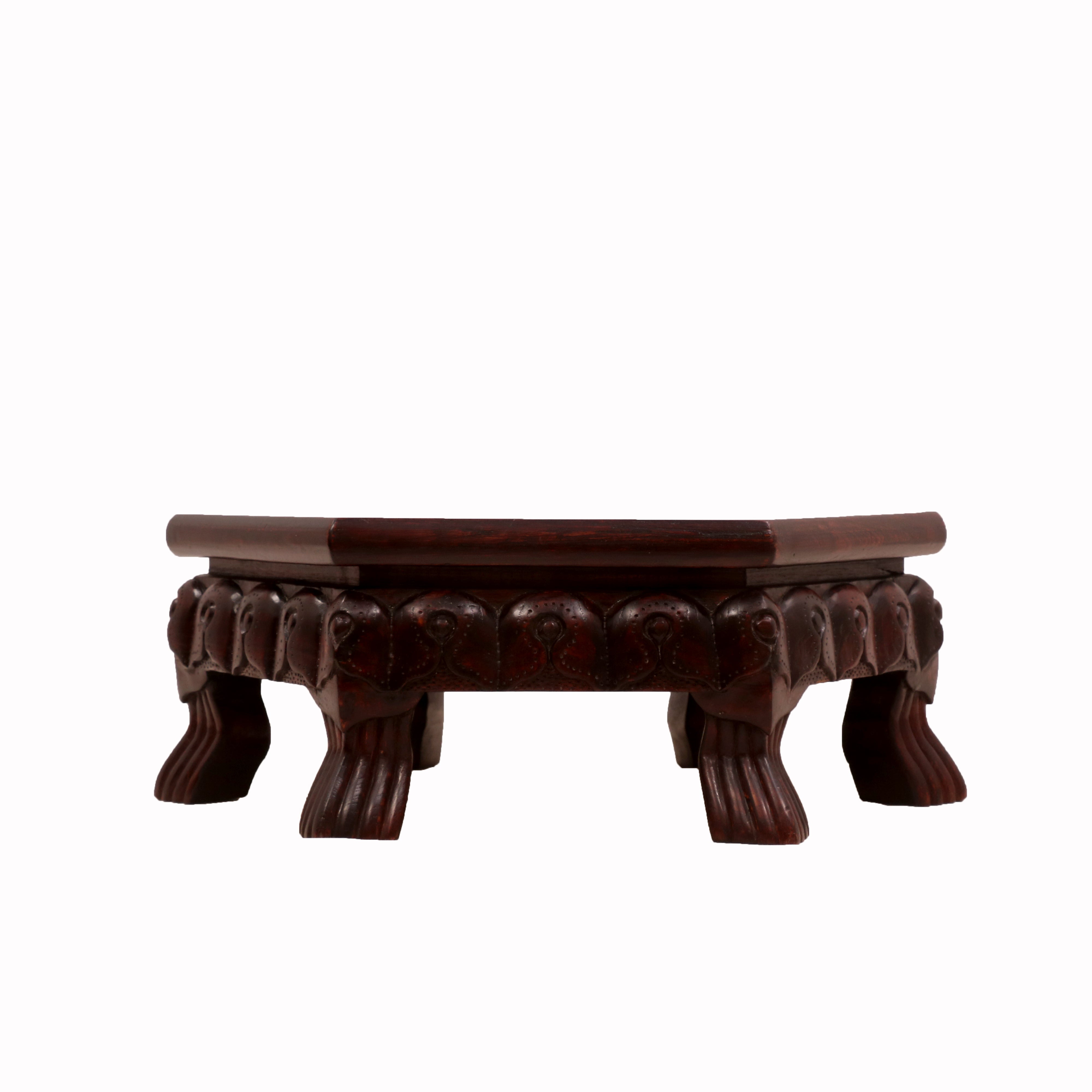 Bell Shaped Mahogany Dark Style Teak Wood Bajot Bajot