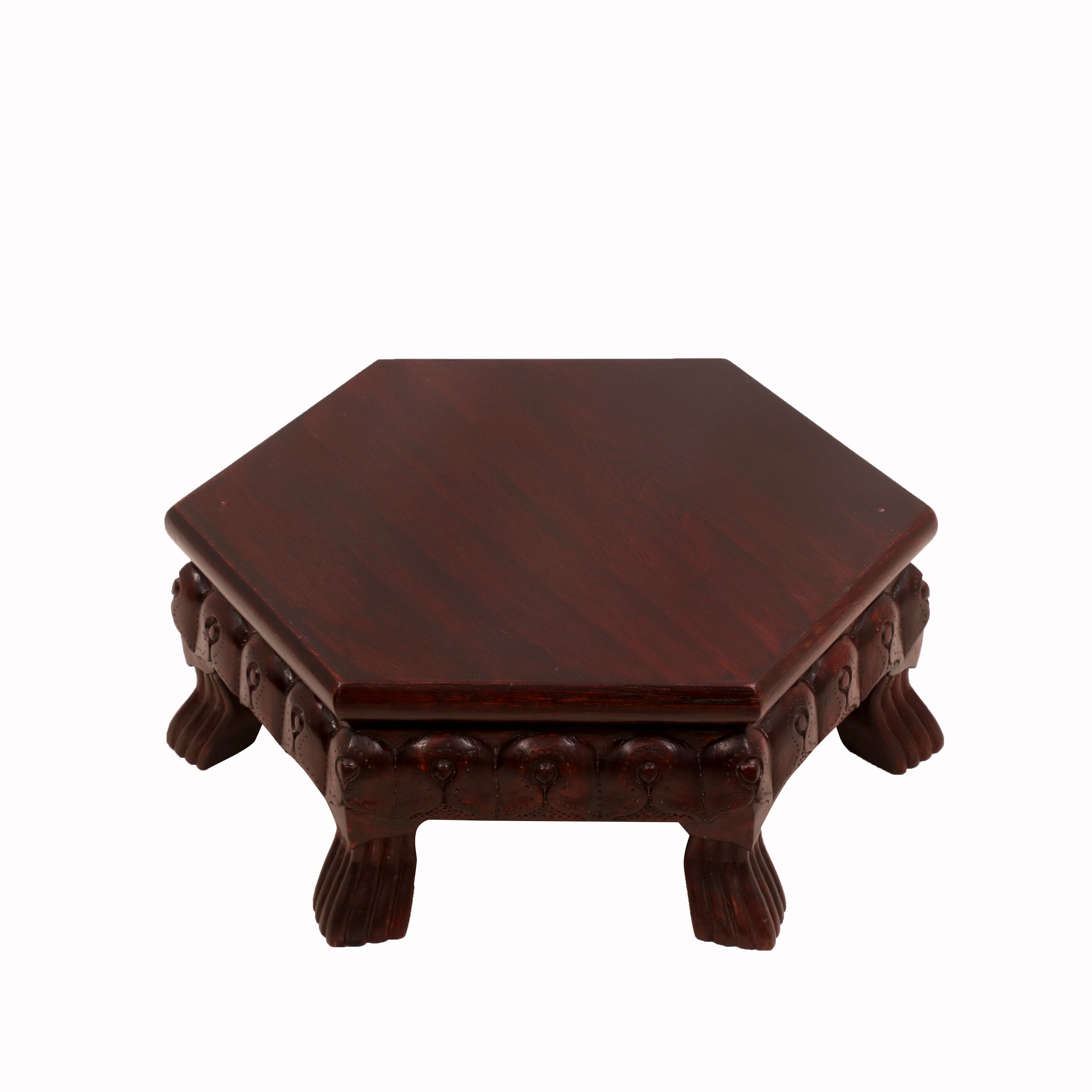 Bell Shaped Mahogany Dark Style Teak Wood Bajot Bajot