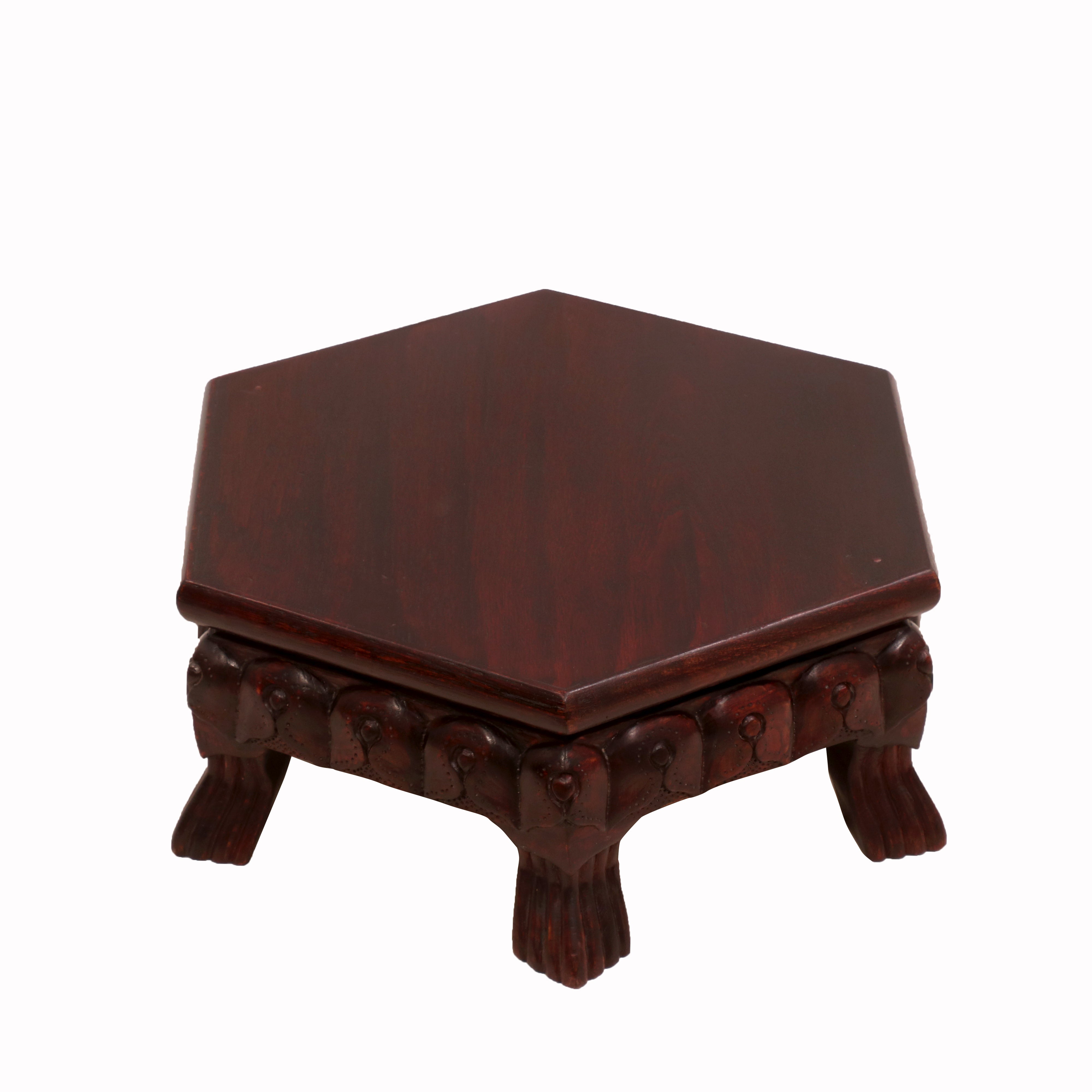 Bell Shaped Mahogany Dark Style Teak Wood Bajot Bajot