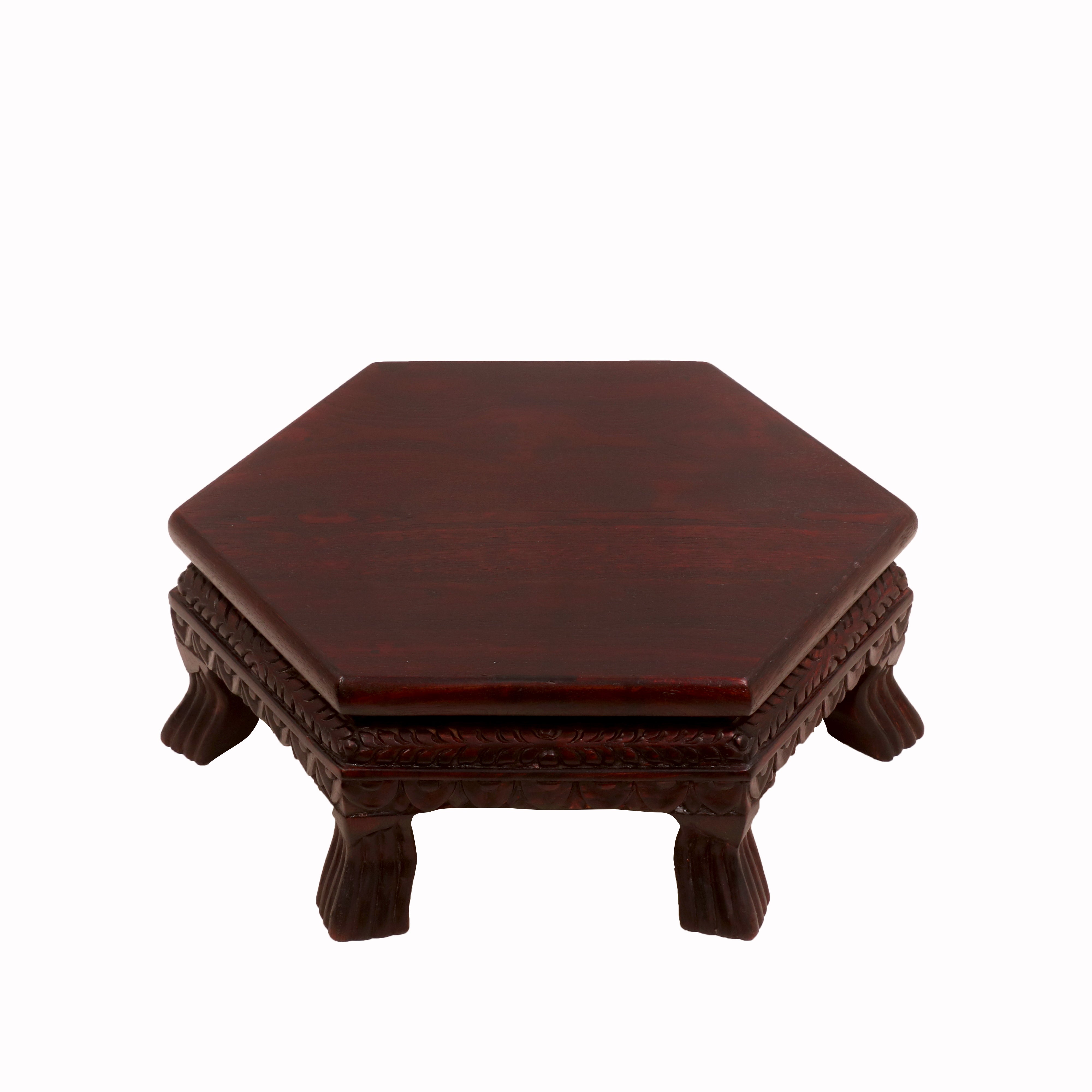Lace Carved Mahogany Dark Style TEAK Wood Bajot Bajot