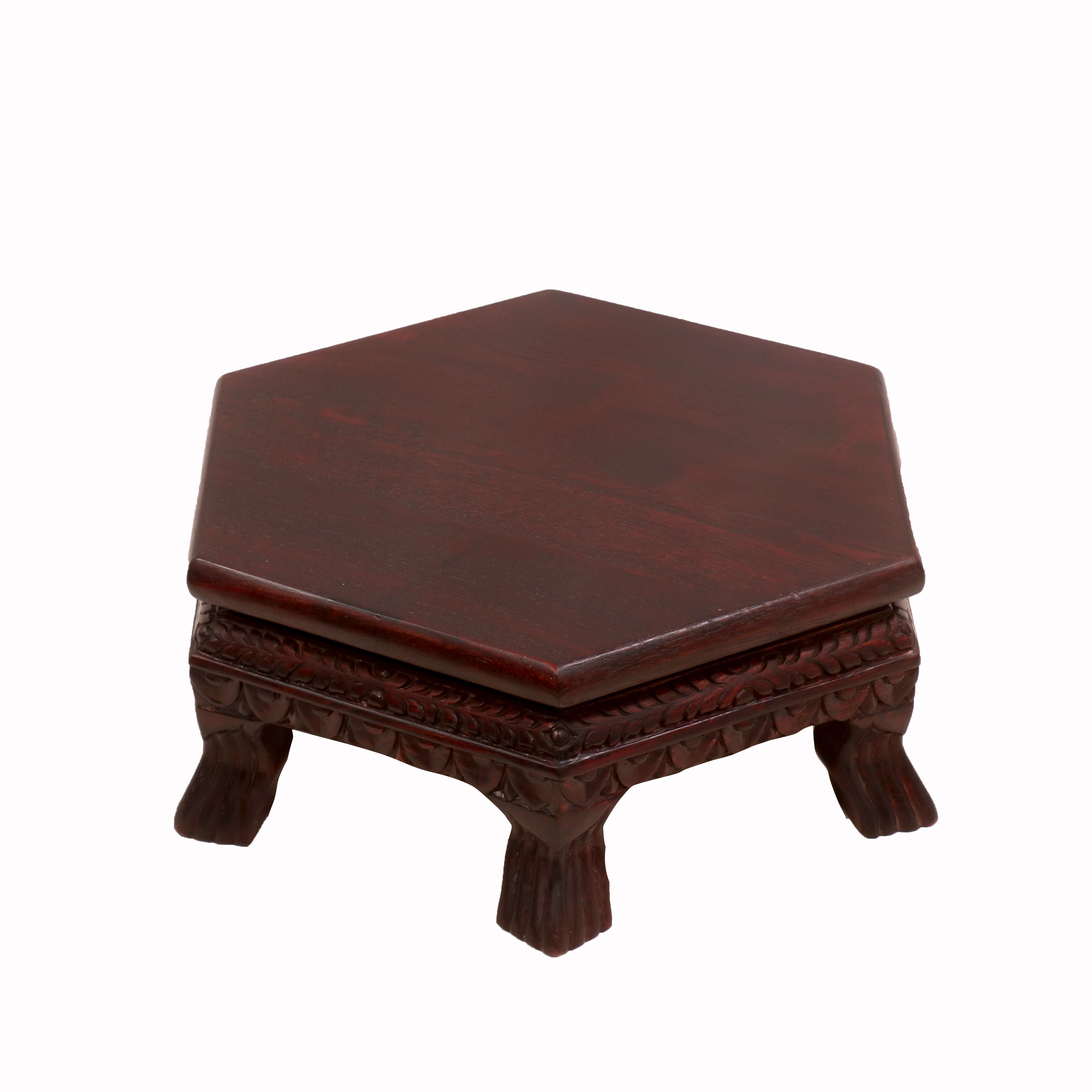 Lace Carved Mahogany Dark Style TEAK Wood Bajot Bajot