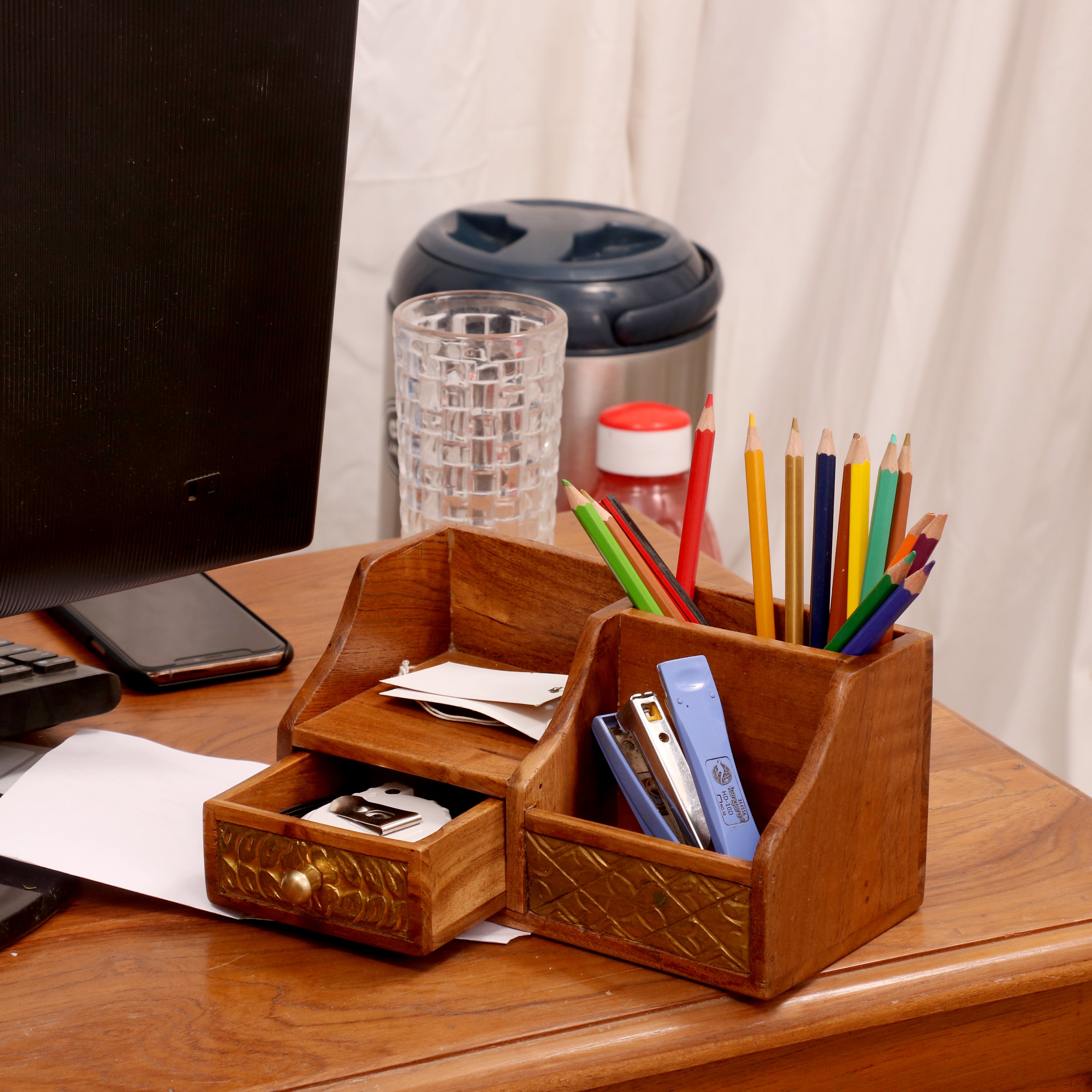 4-Section Pen/Pencil Holder Desk Organizer