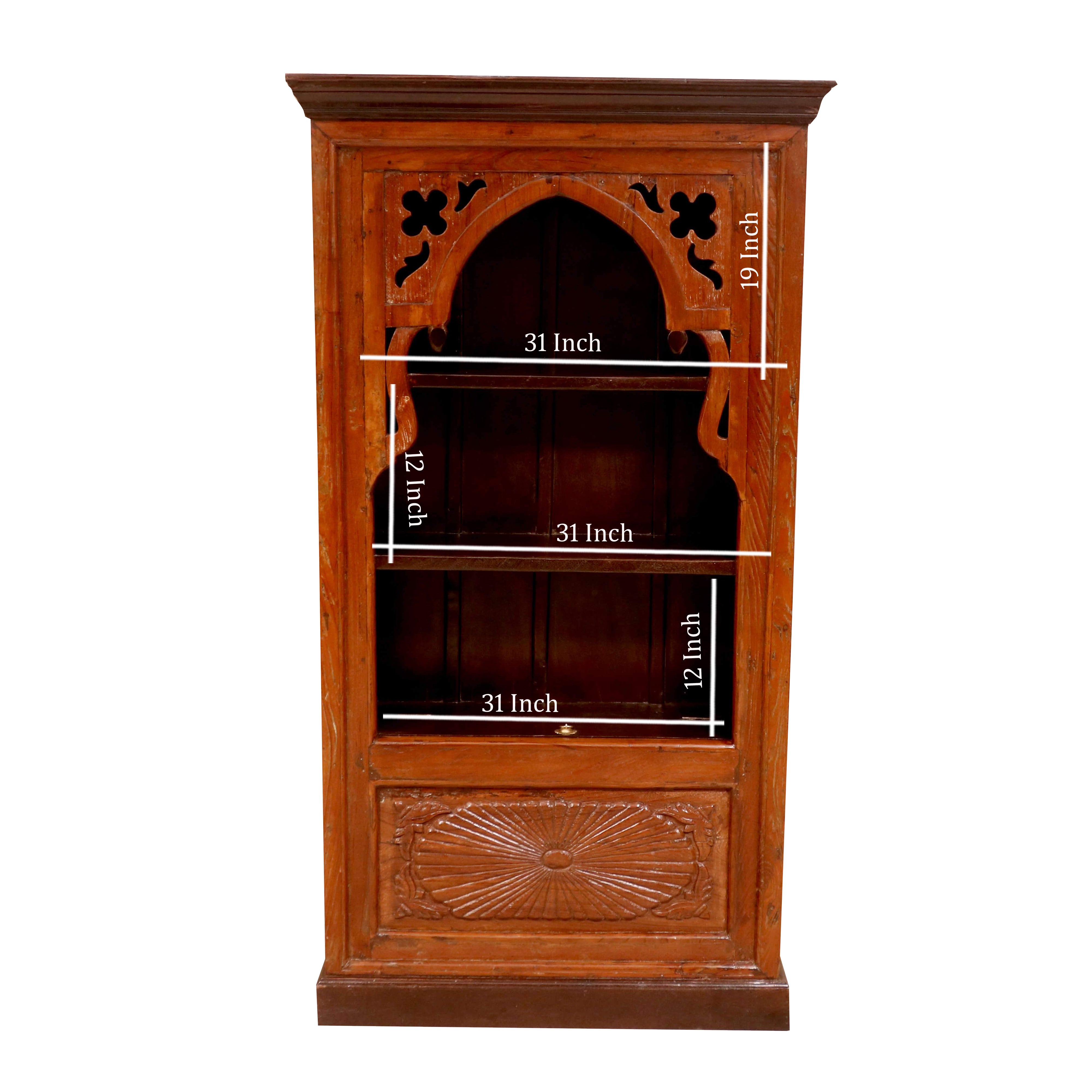 Wide Carved Vintage Rack Book Rack