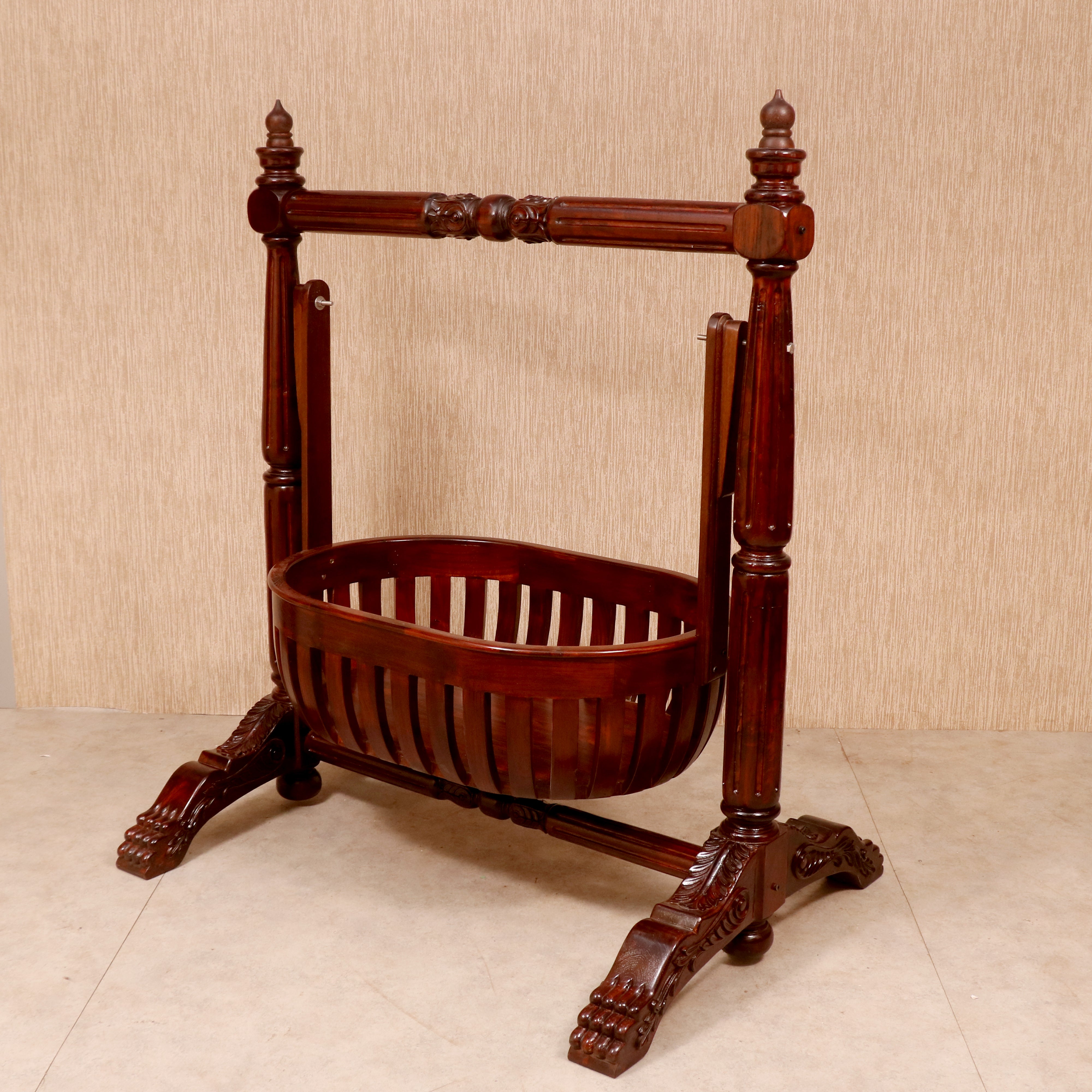 Victorian Classic Style Wooden Handmade Crib Cradle Cradle