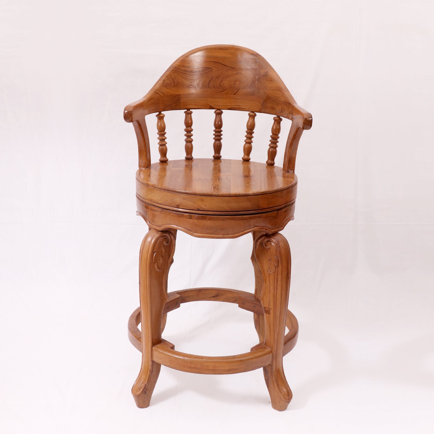 Rounding Design Royal Long Handmade Wooden Bar Chair Bar Chair