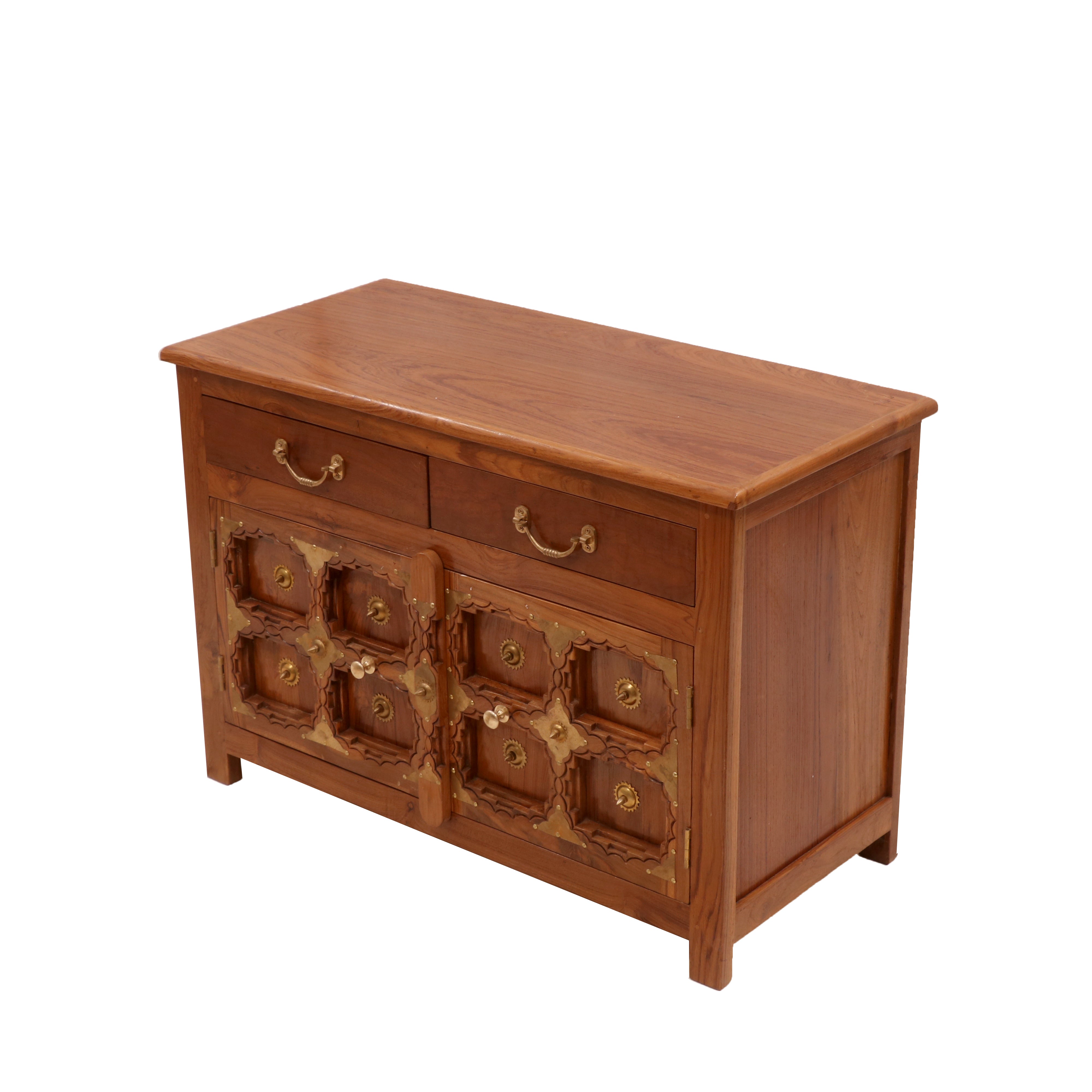 Brass work Carved Cupboard (34 x 16 x 24 Inch) Cupboard