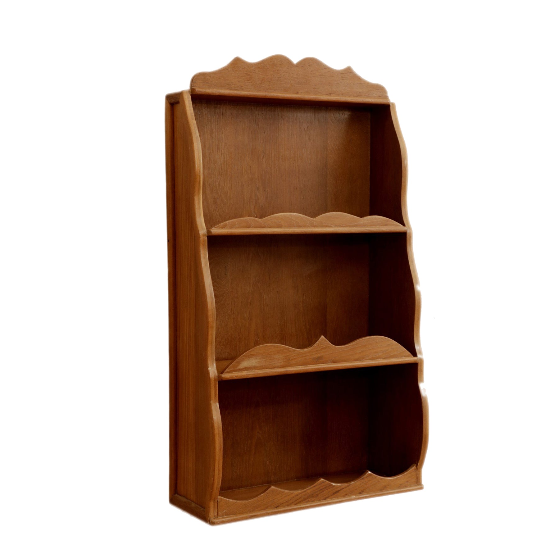 Wall Mounted Carved Shelf (Natural Tone) Book Rack